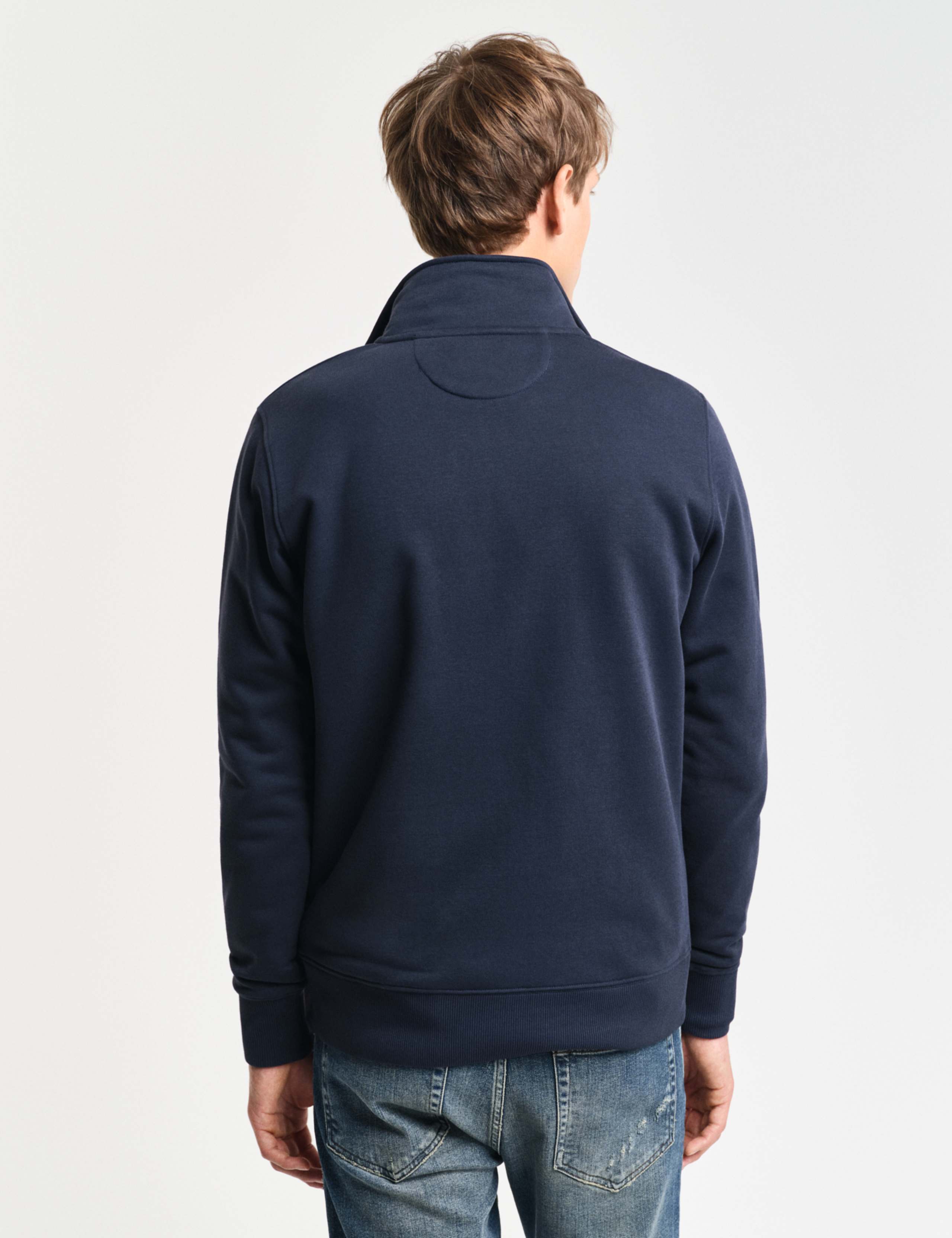 Cotton Rich Funnel Neck Half Zip Sweatshirt 2 of 4
