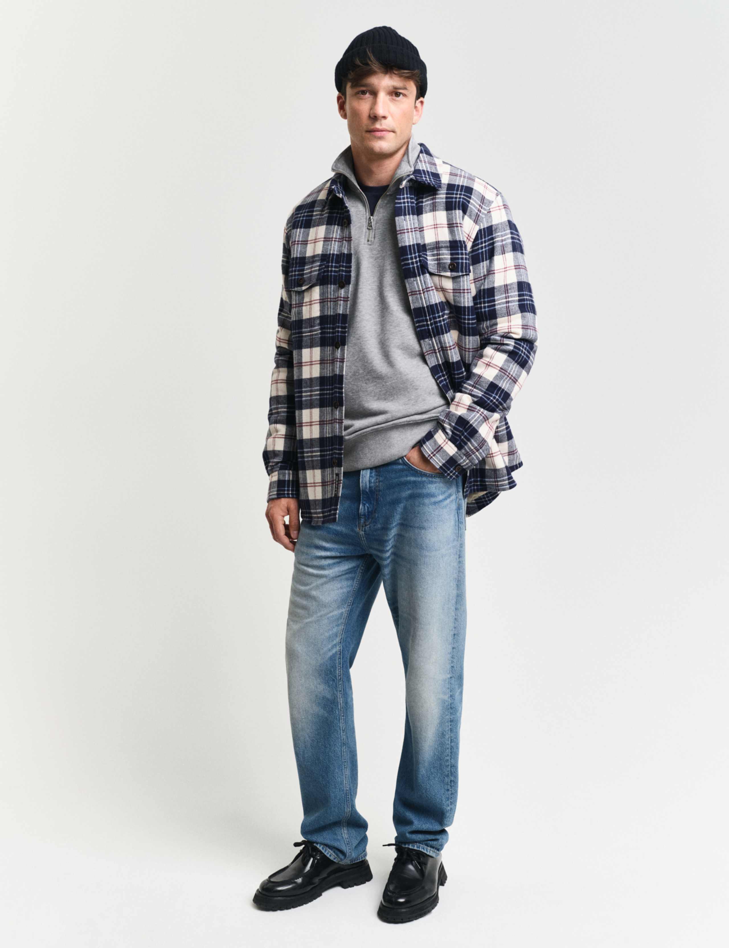 Cotton Rich Funnel Neck Half Zip Sweatshirt 3 of 4