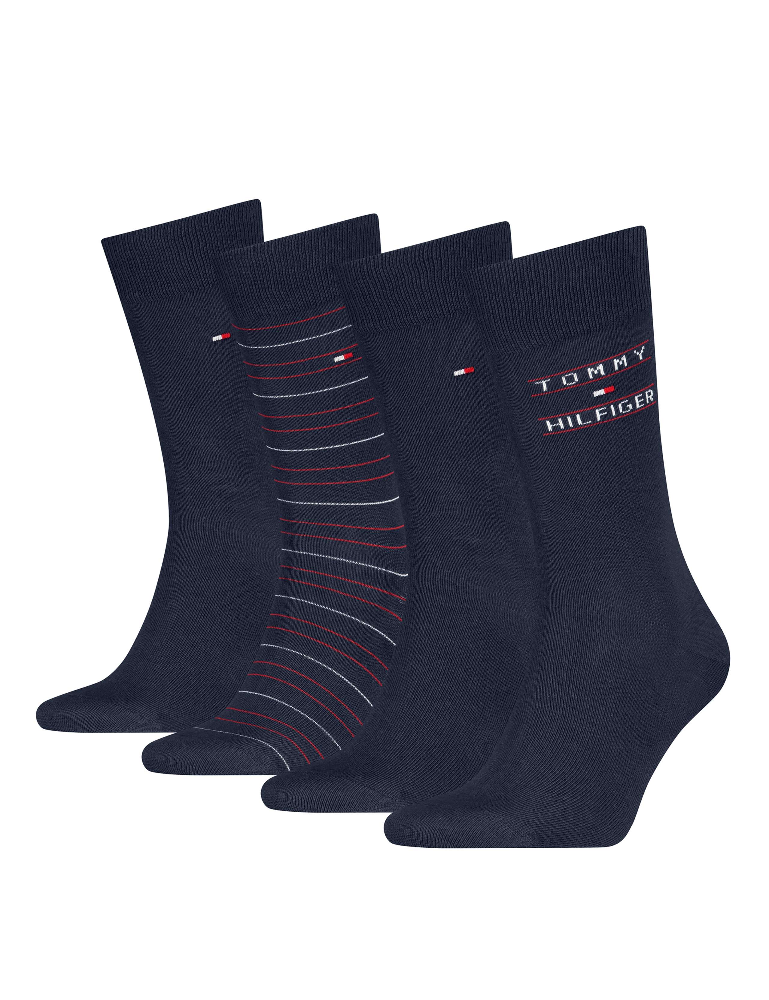 4 Pack Cotton Rich Striped Socks 1 of 3