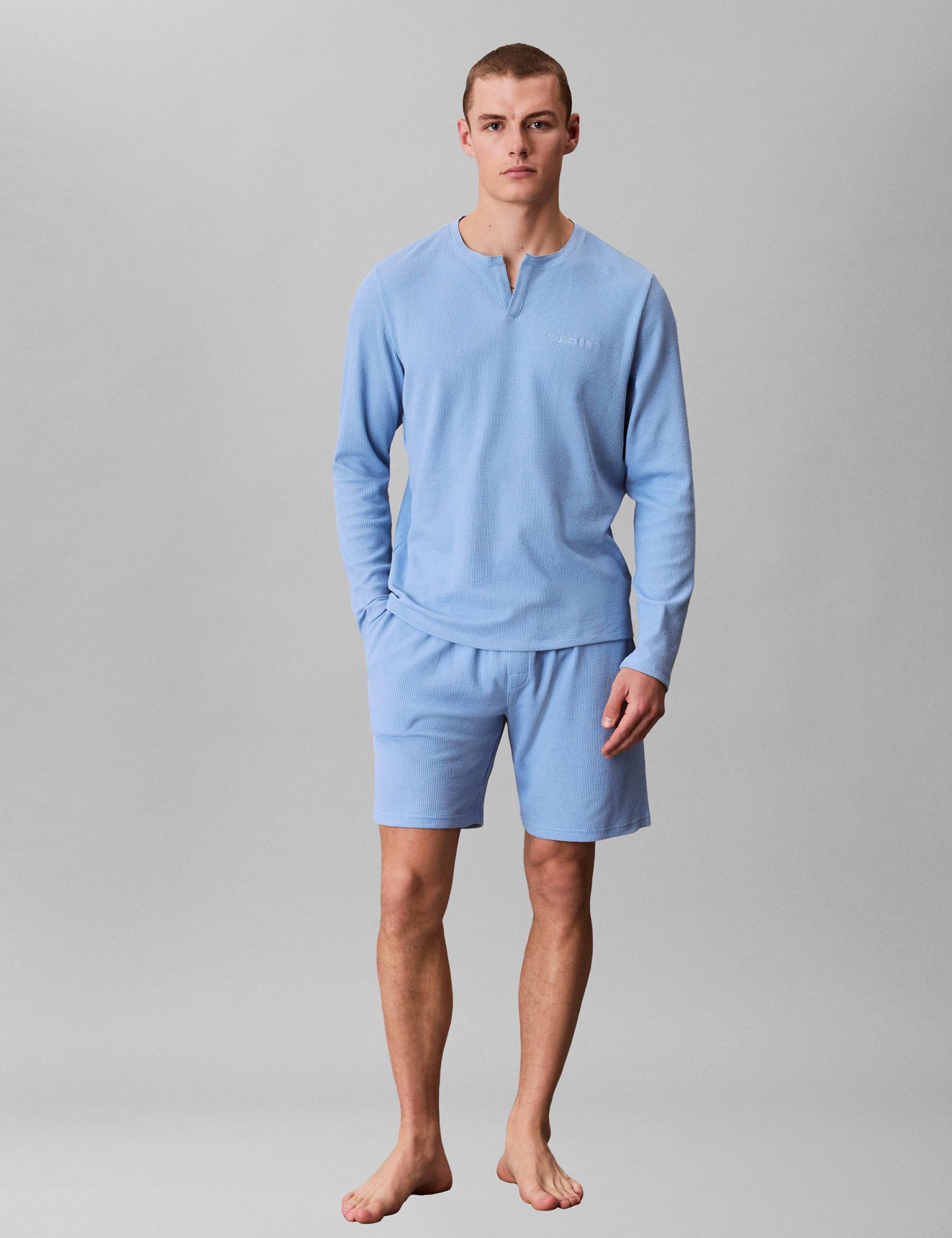 Cotton Rich Waffle Henley Pyjama Top 3 of 6