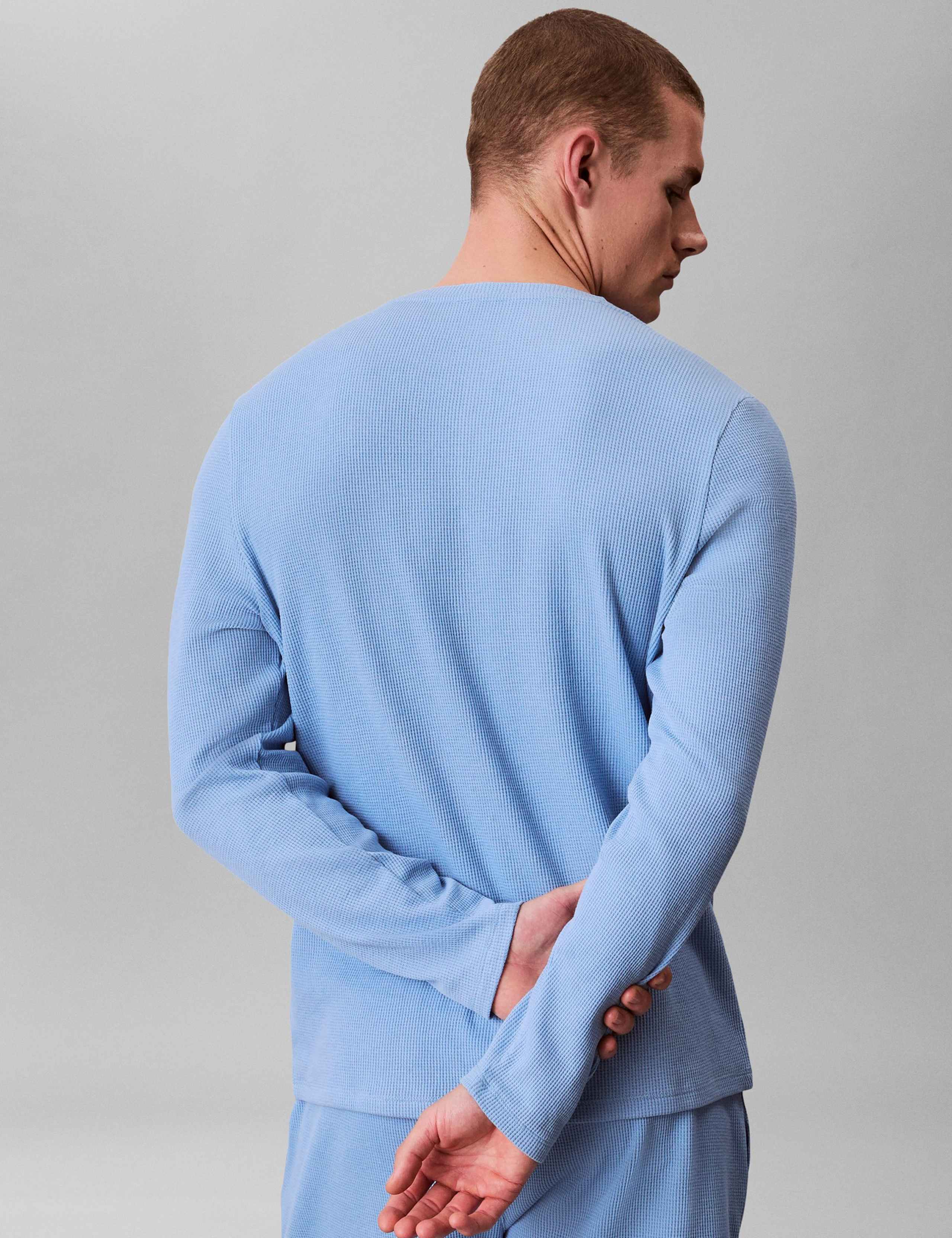 Cotton Rich Waffle Henley Pyjama Top 6 of 6