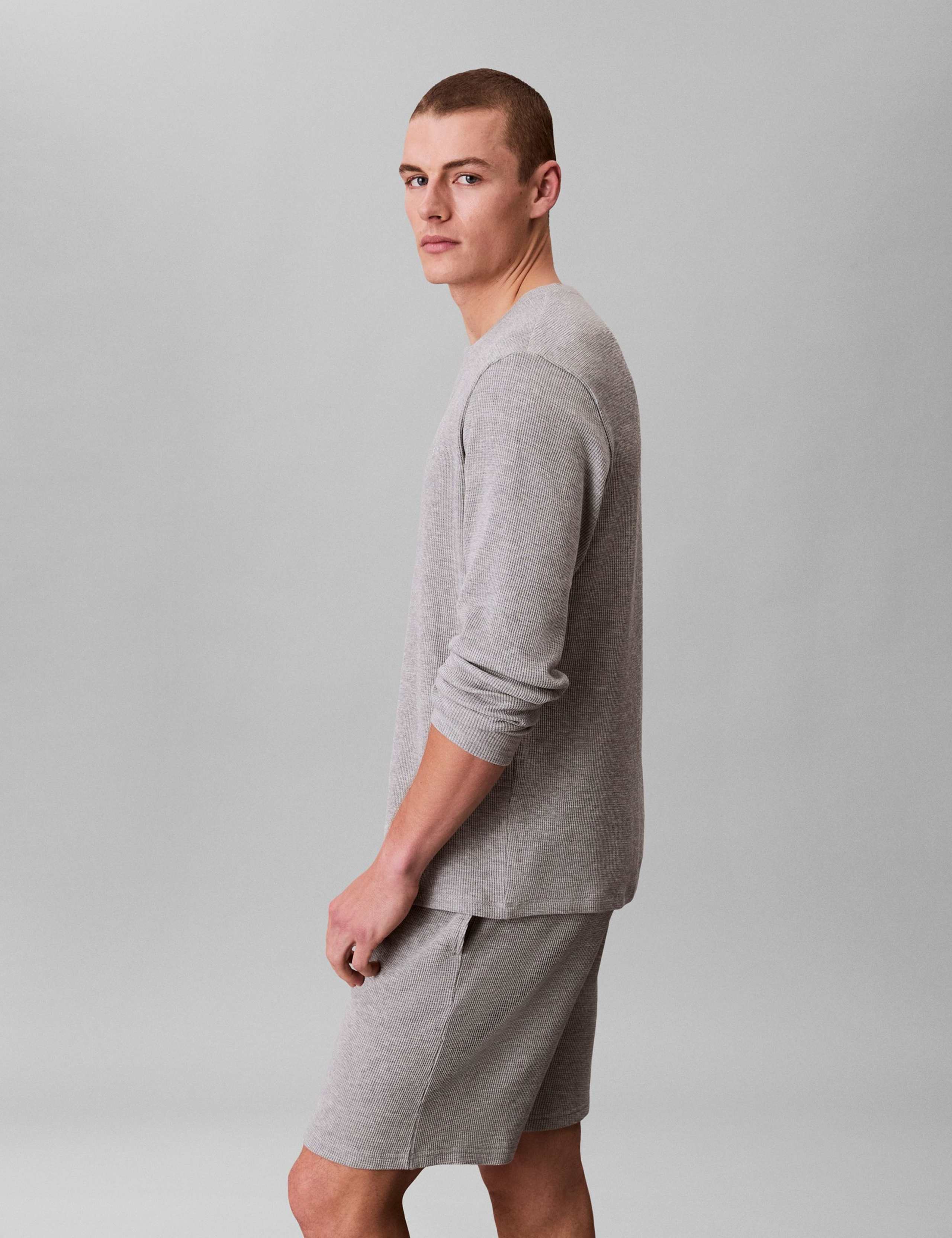 Cotton Rich Waffle Henley Pyjama Top 5 of 5