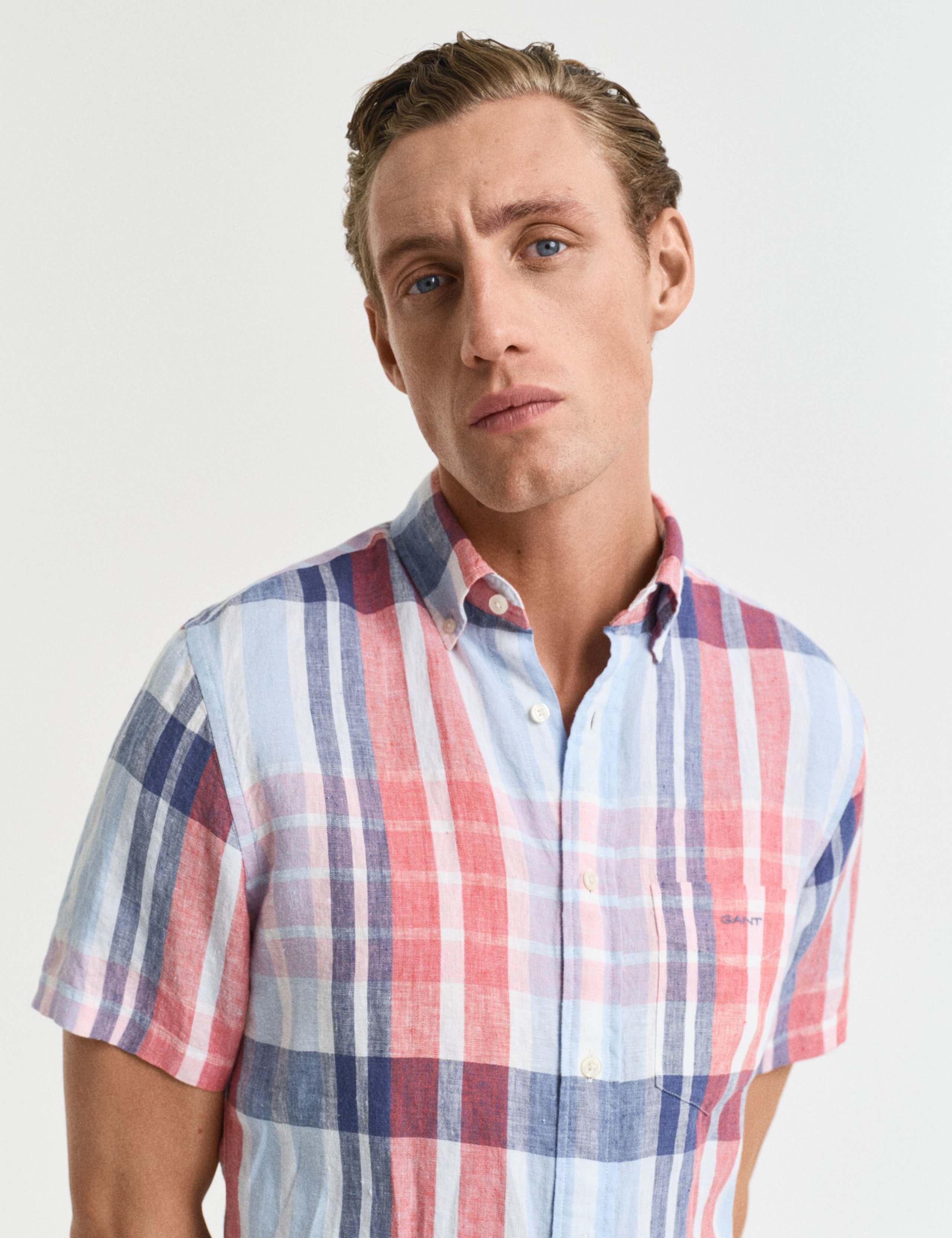 Regular Fit Pure Linen Check Shirt 2 of 5