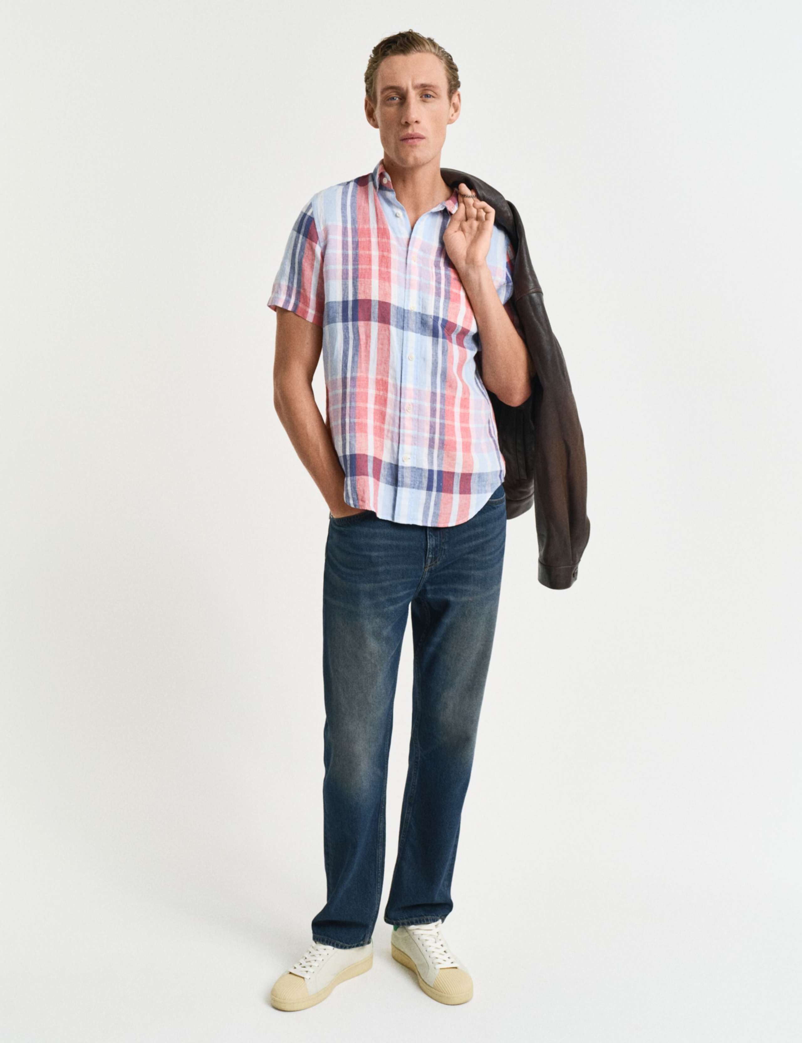 Regular Fit Pure Linen Check Shirt 5 of 5