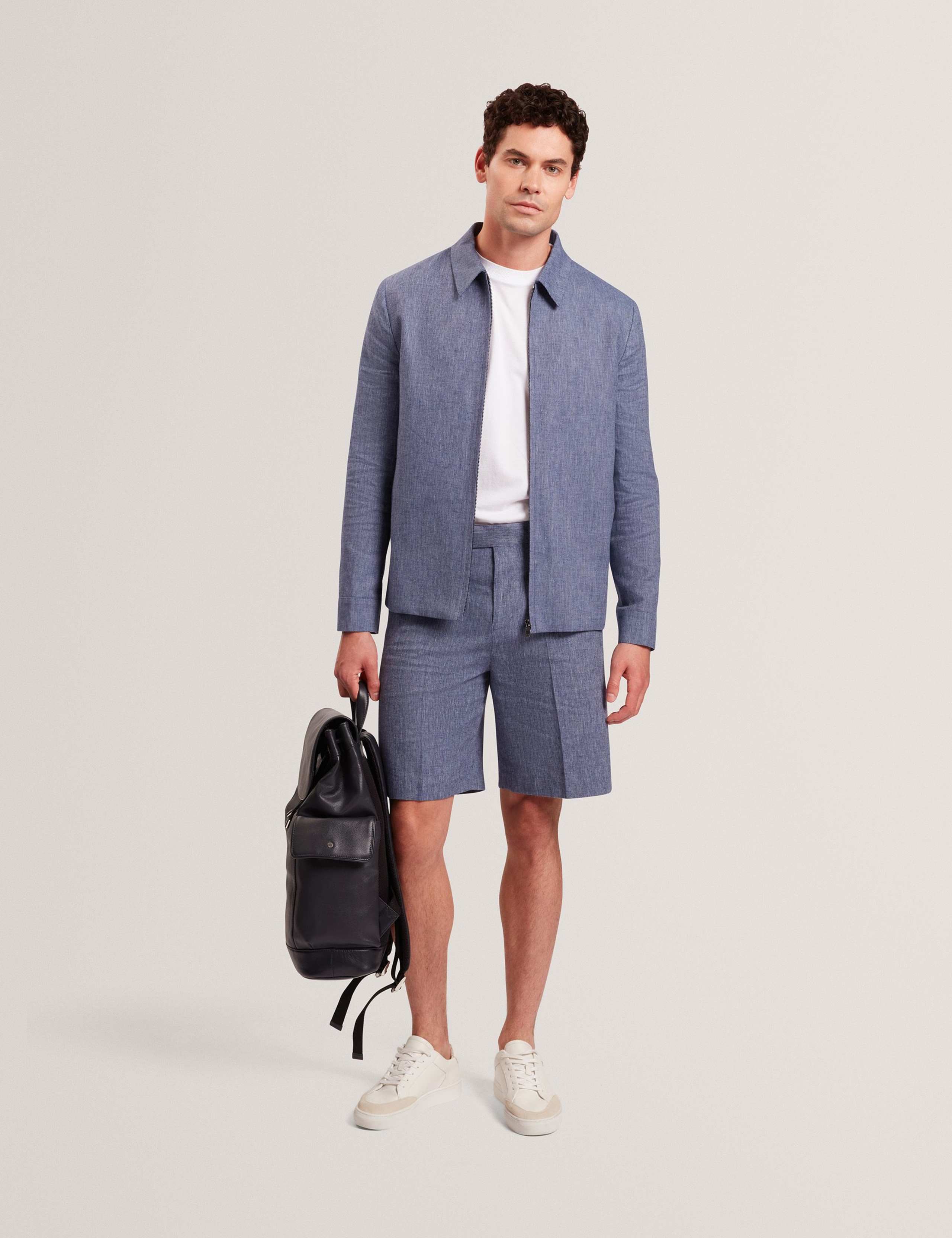 Linen Rich Collared Harrington Jacket 3 of 6