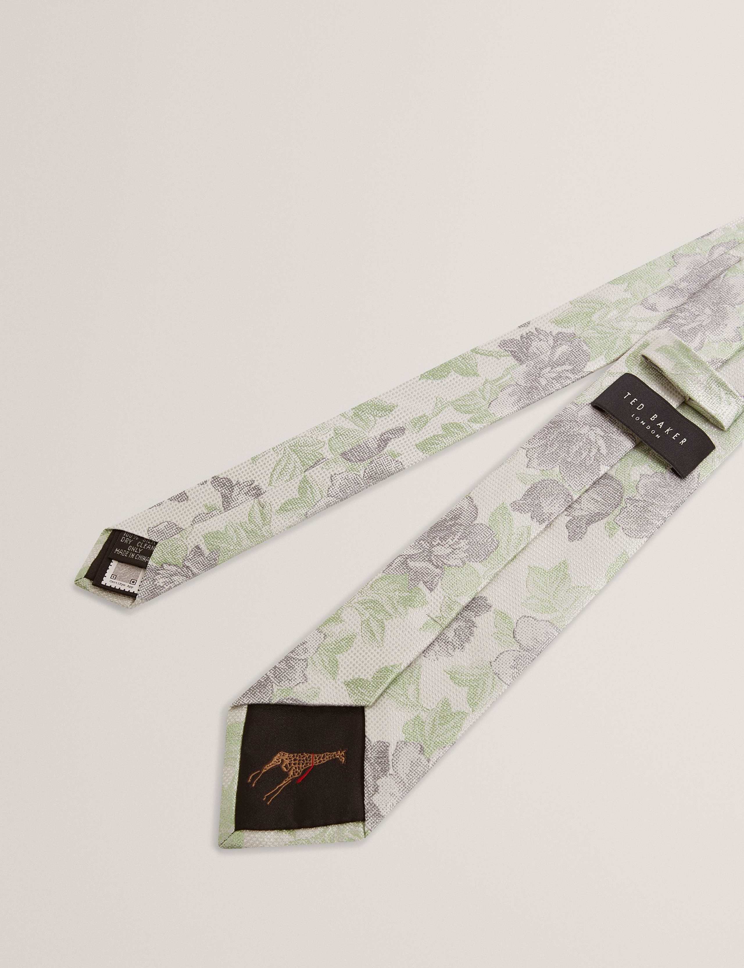 Jacquard Floral Pure Silk Tie 4 of 4