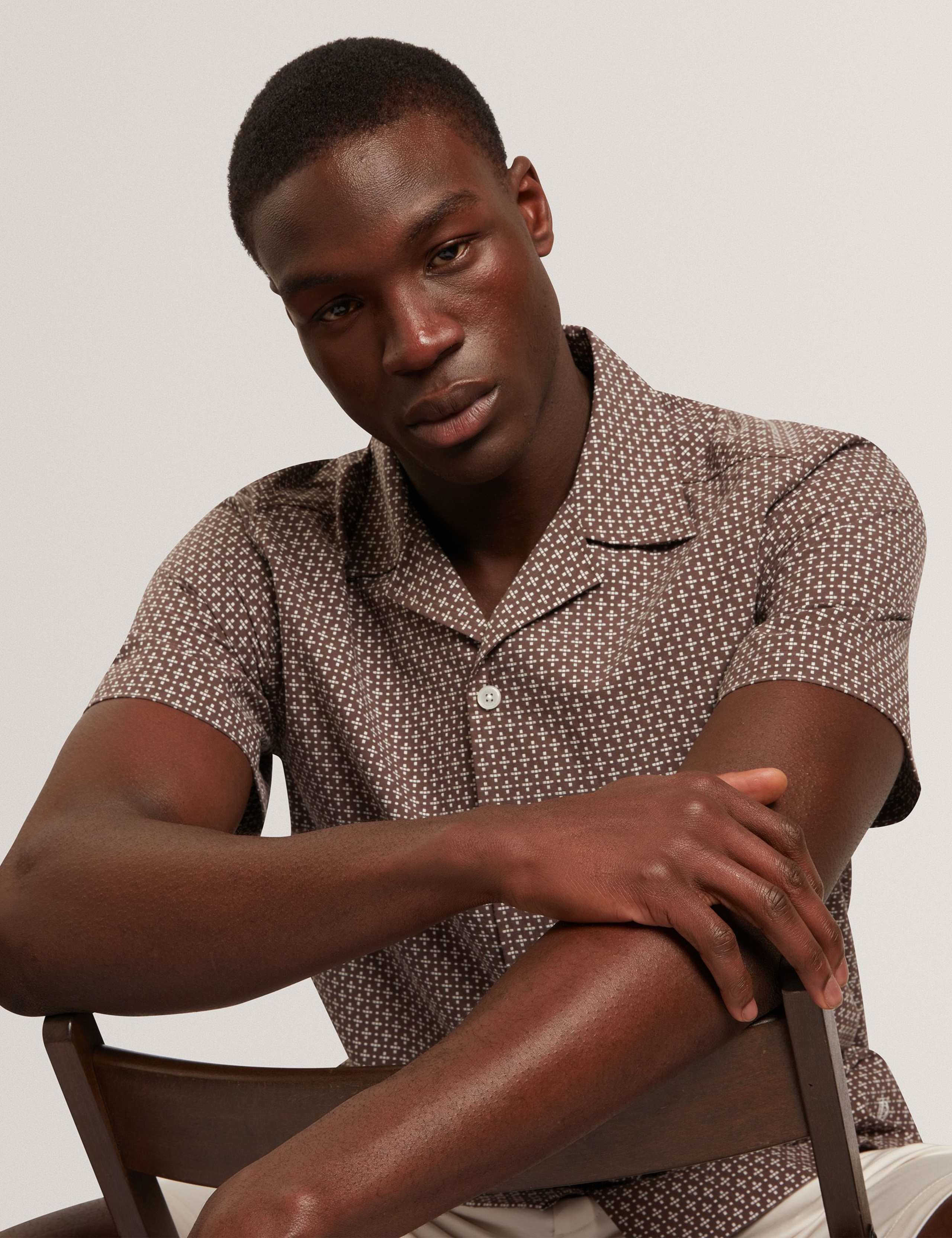 Relaxed Fit Pure Cotton Geometric Shirt 3 of 6