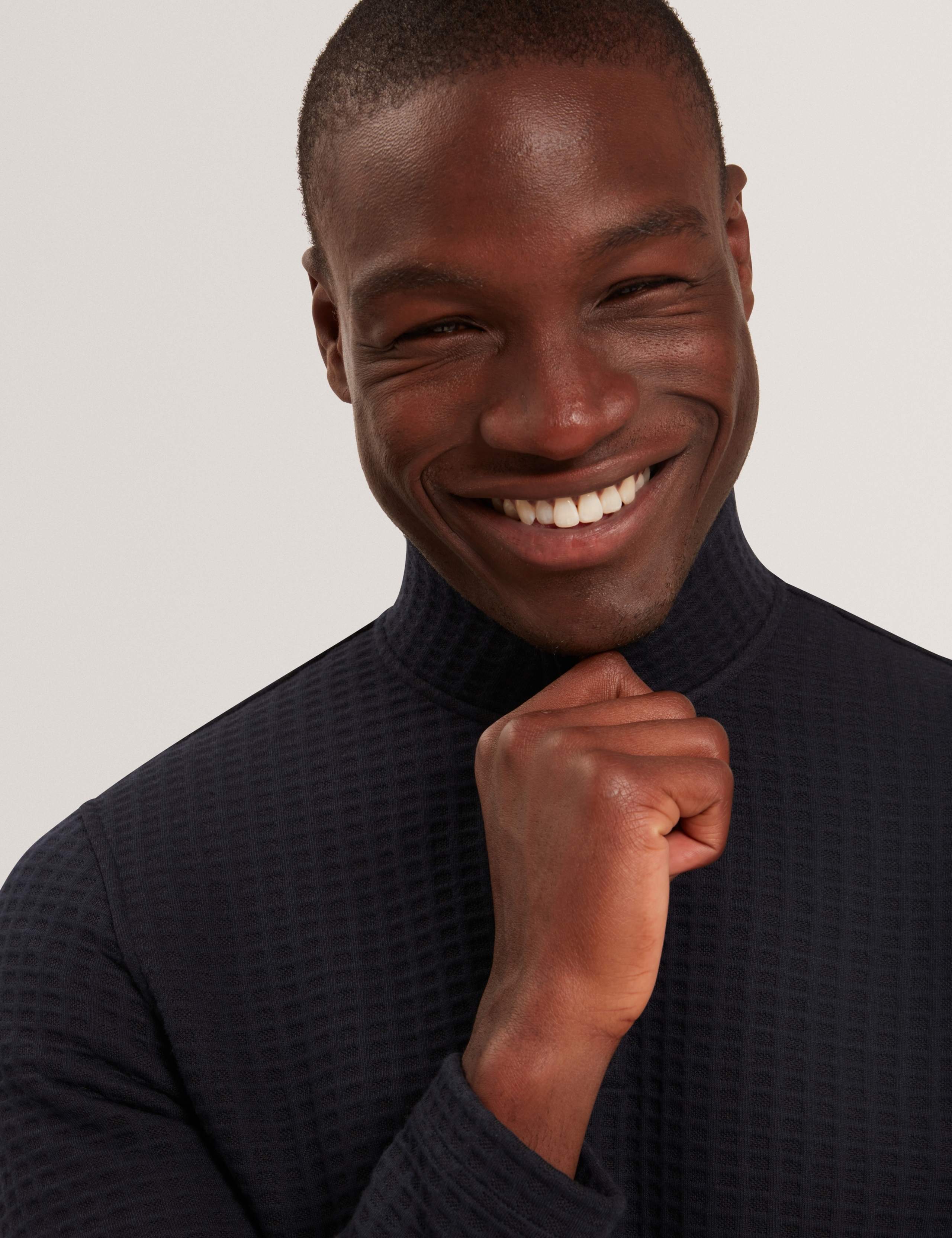 Waffle Funnel Neck Half Zip Sweatshirt 4 of 6