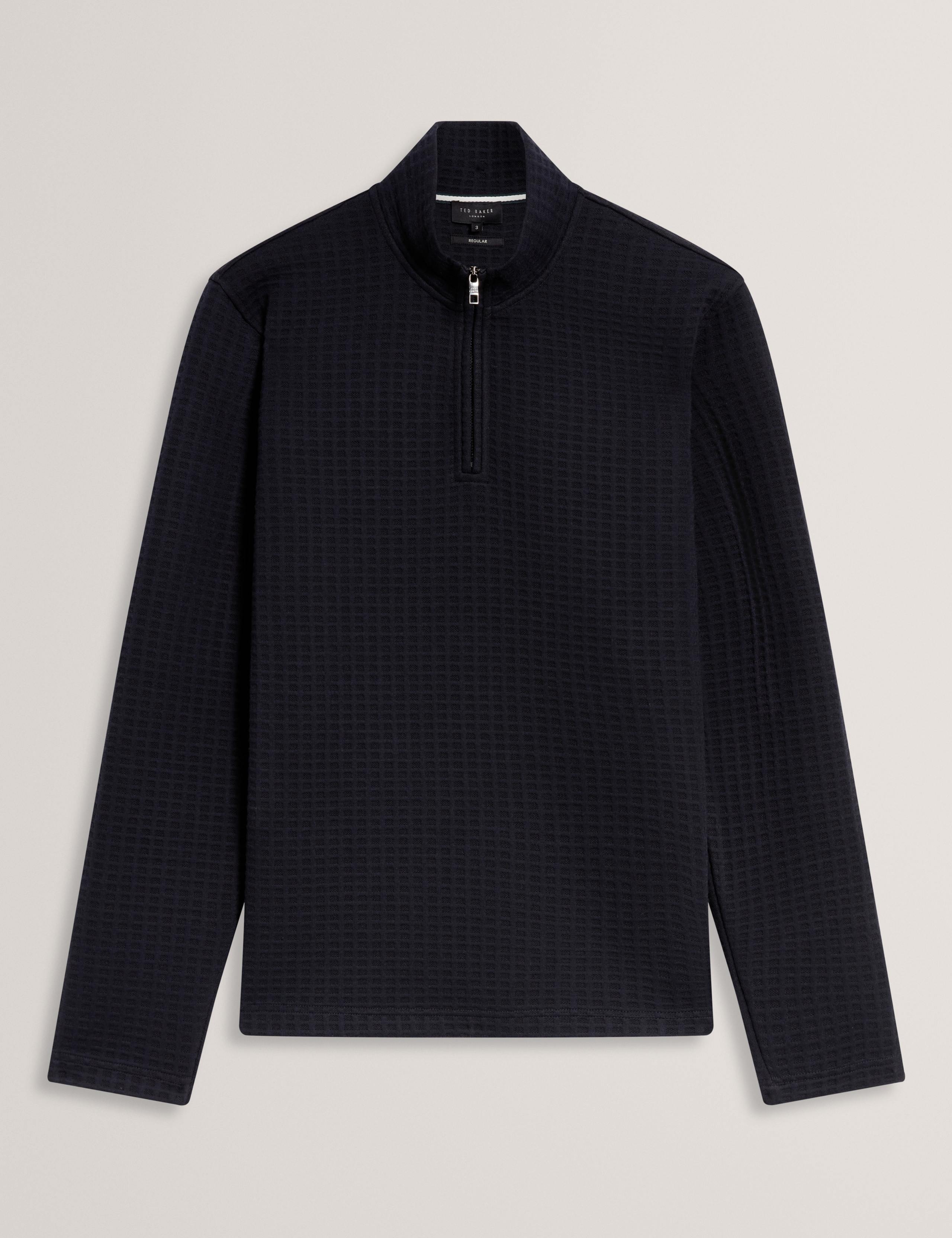 Waffle Funnel Neck Half Zip Sweatshirt 2 of 6