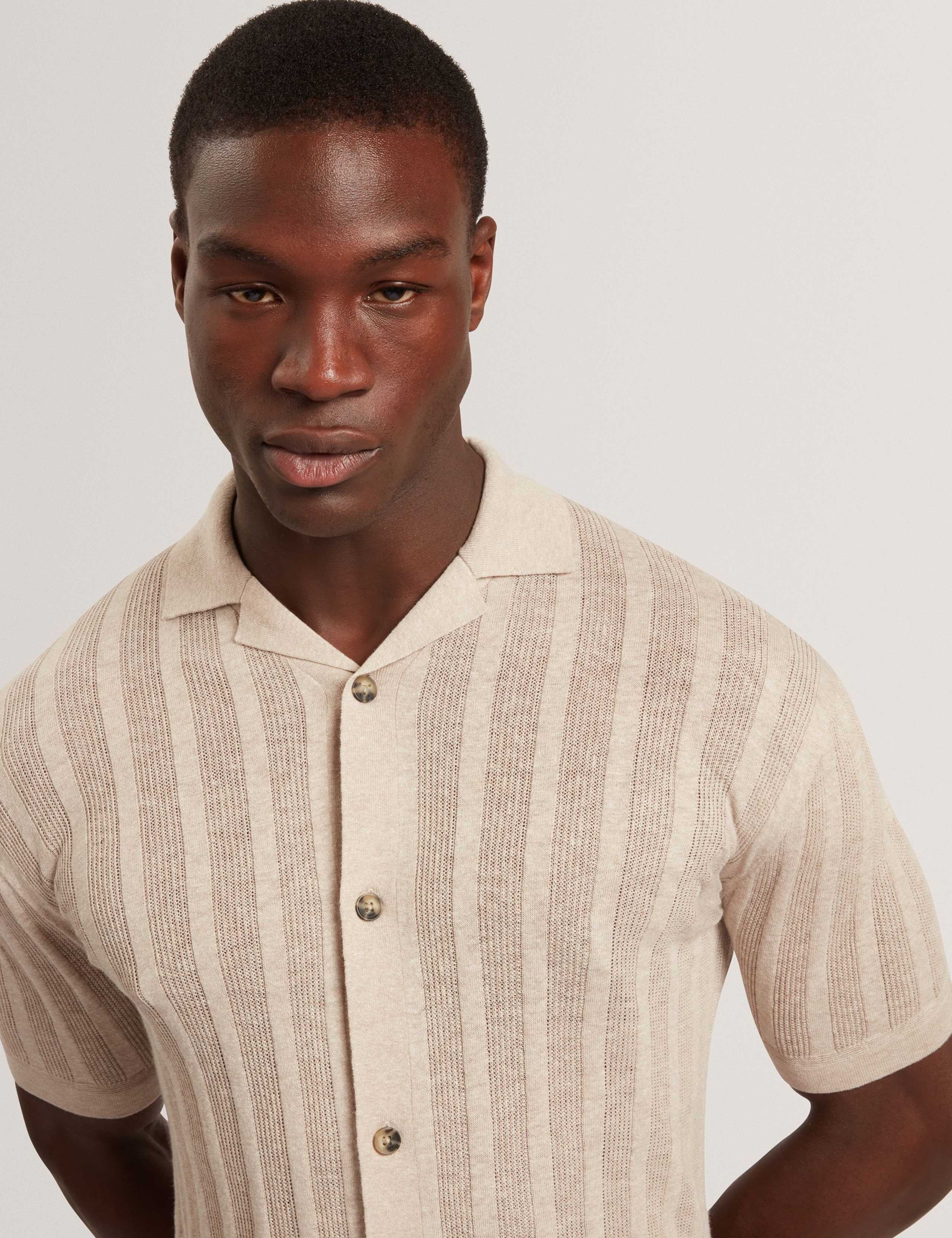Relaxed Fit Linen Blend Short Sleeve Edio Shirt 3 of 7