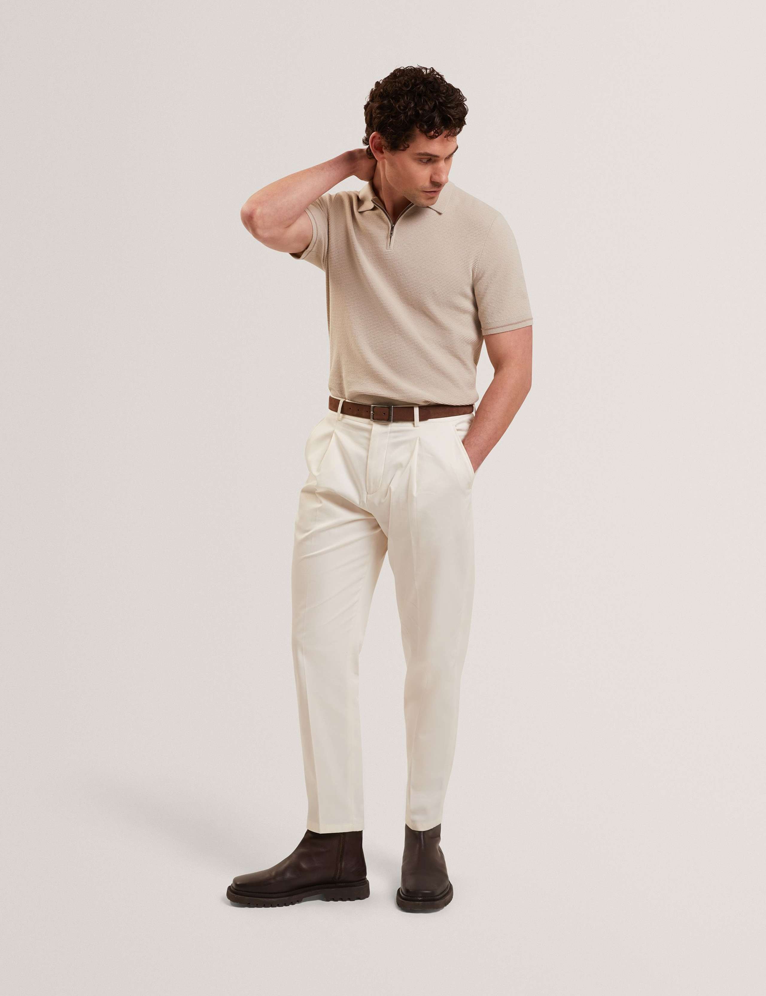 Pure Cotton Half Zip Deckers Polo Shirt 3 of 6