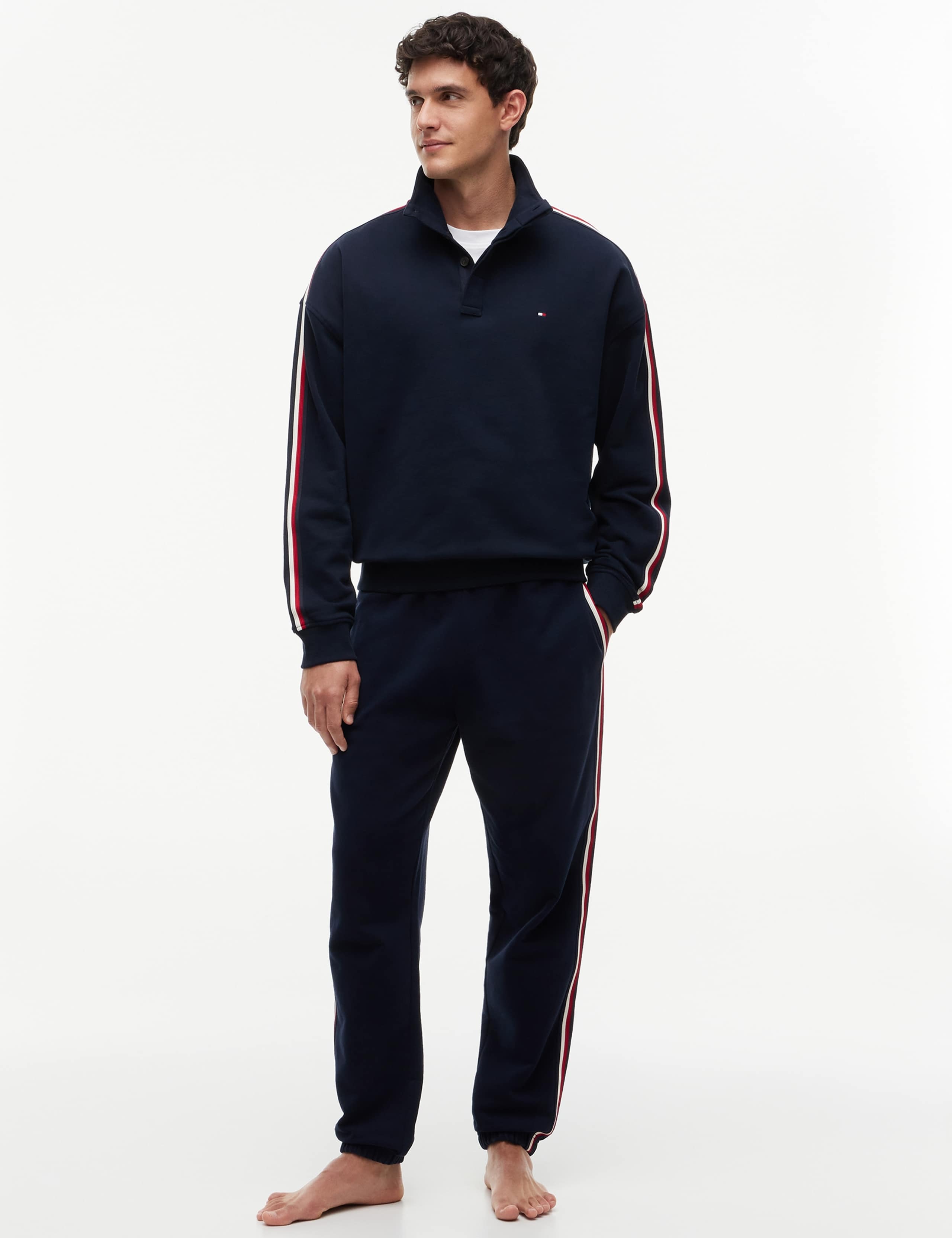 The Global Pure Cotton Stripe Leg Joggers 3 of 5