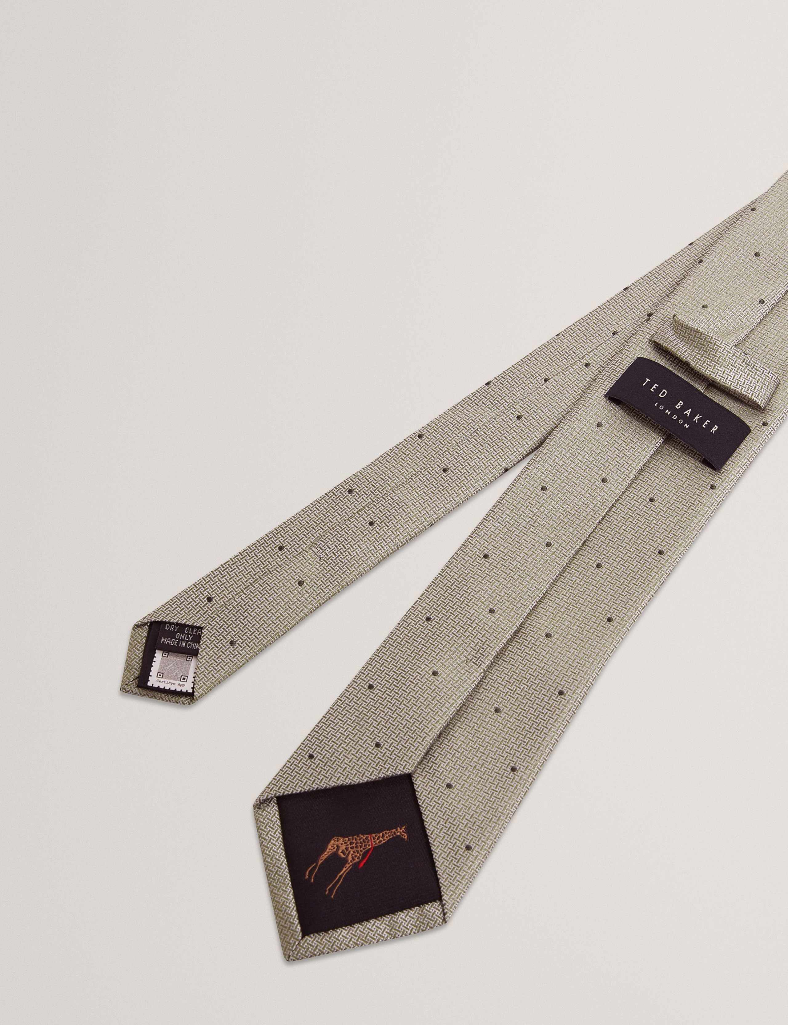 Woven Spot Pure Silk Tie 3 of 4