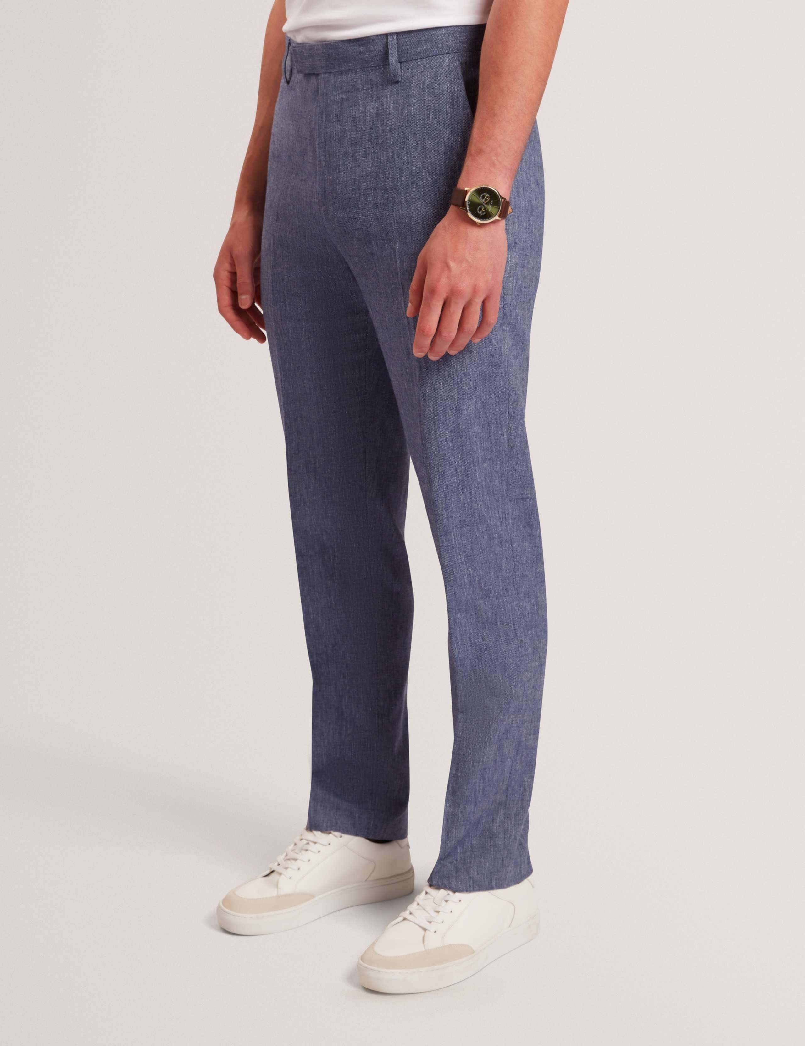 Regular Fit Cotton Linen Blend Trousers 2 of 7
