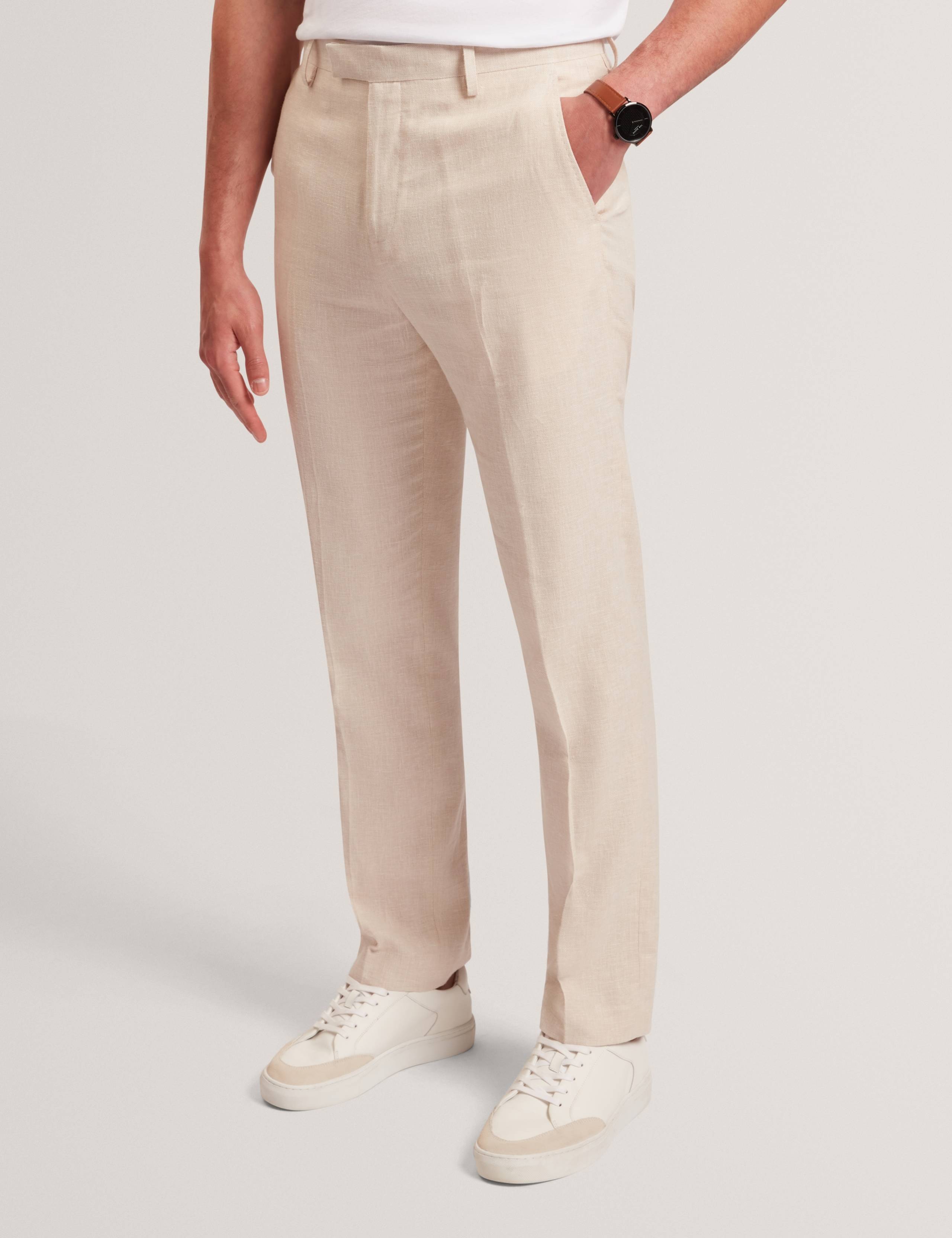 Regular Fit Cotton Linen Blend Trousers 3 of 6