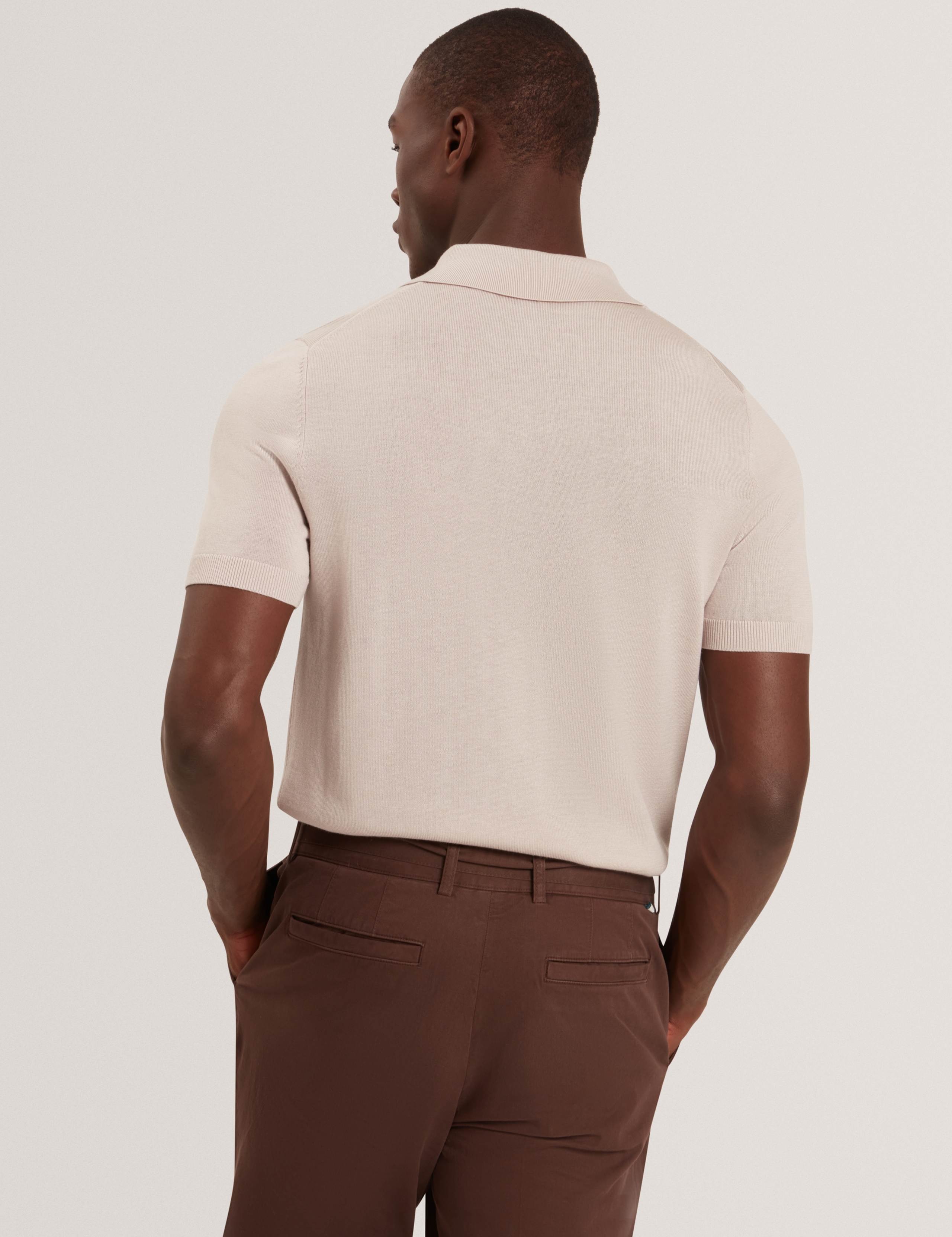 Lyocell Rich Half Zip Knitted Polo Shirt 5 of 6