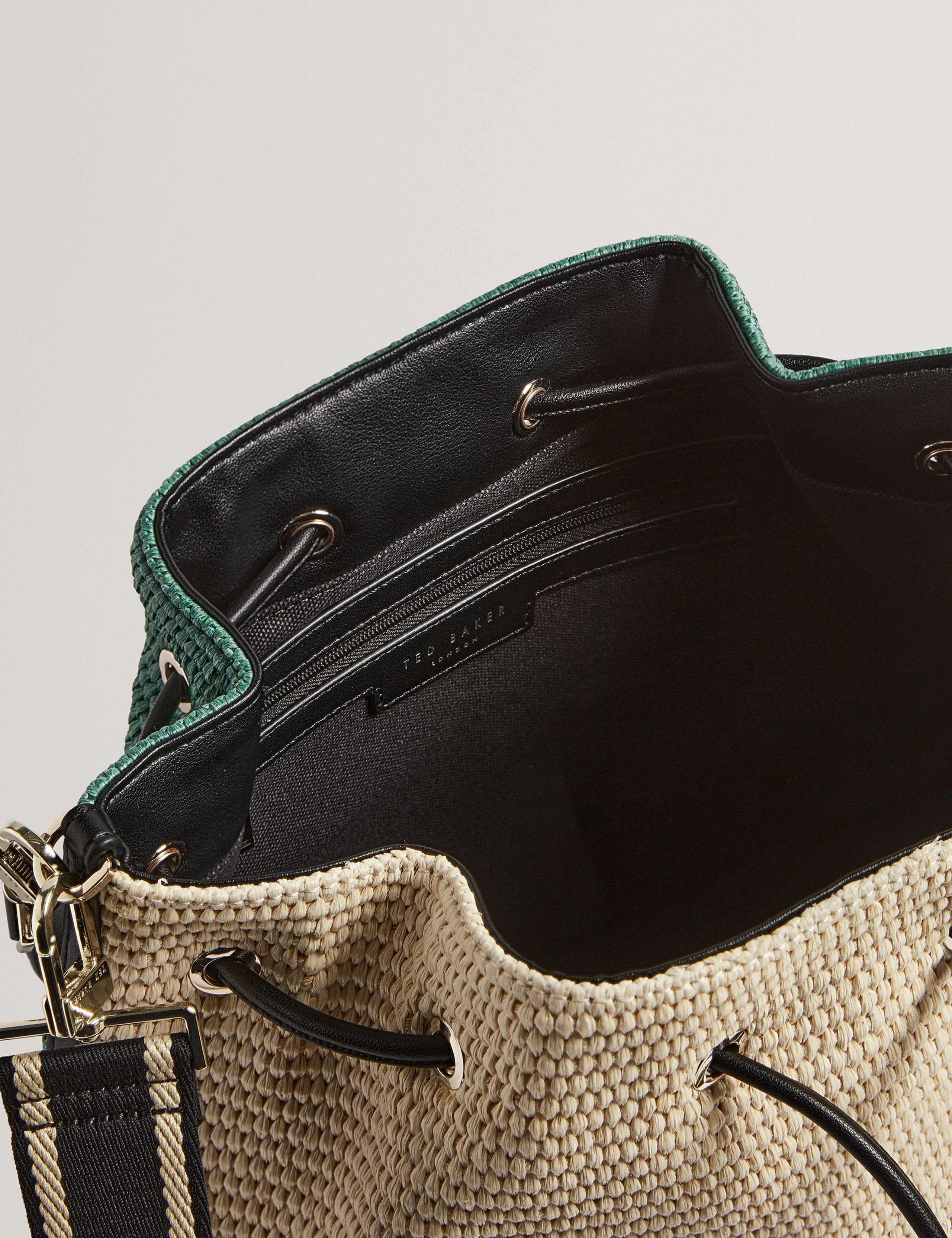 Straw Webbing Strap Detail Bucket Bag 3 of 6