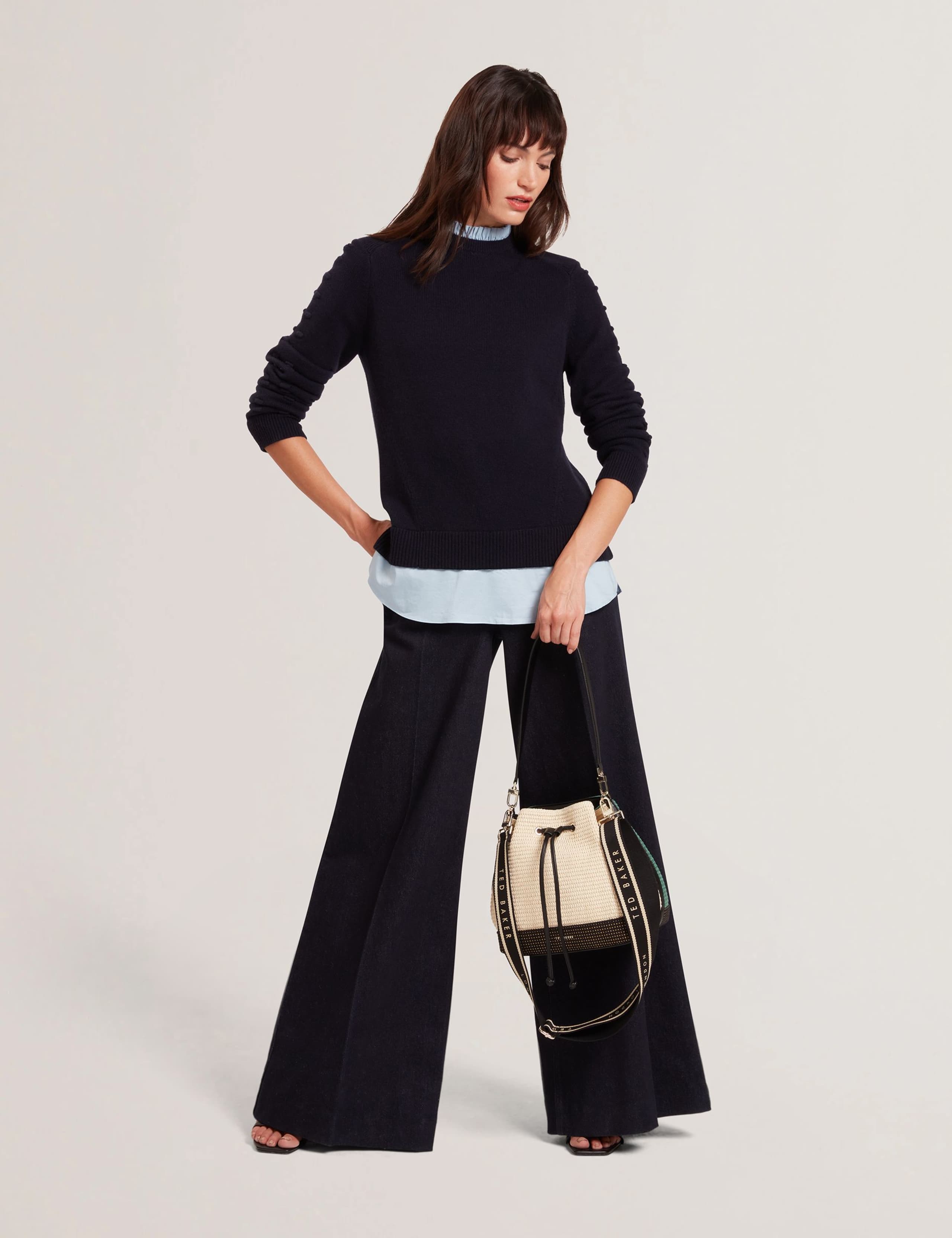 Straw Webbing Strap Detail Bucket Bag 4 of 6