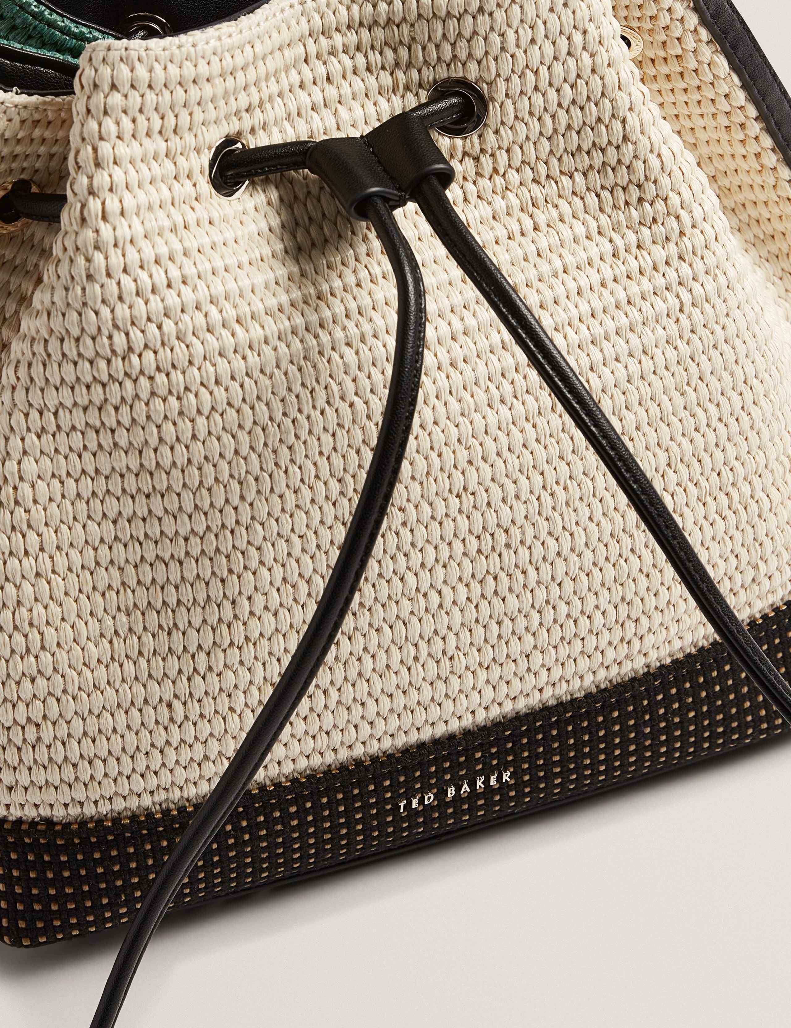 Straw Webbing Strap Detail Bucket Bag 5 of 6
