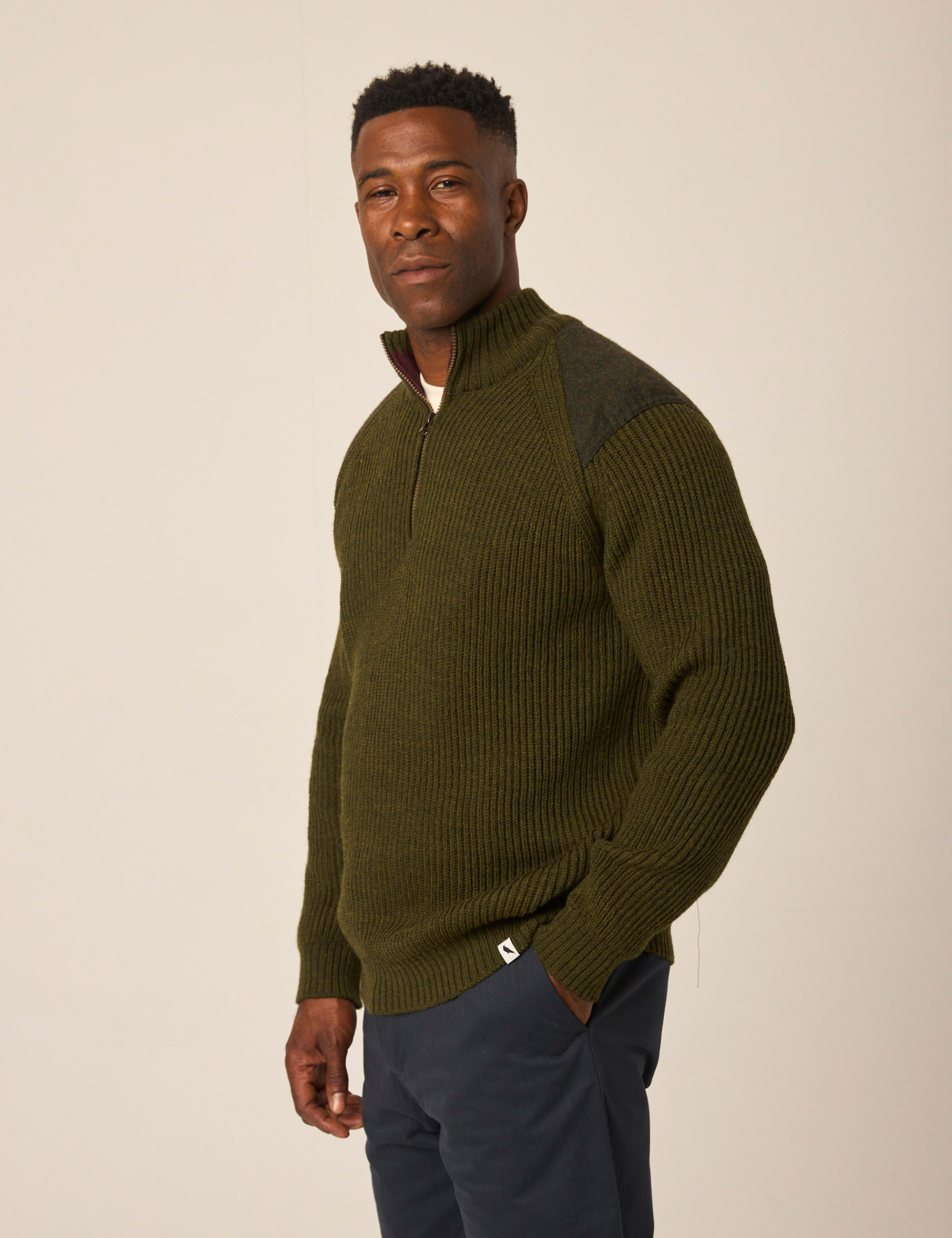 Pure Wool Half Zip Jumper 1 of 6