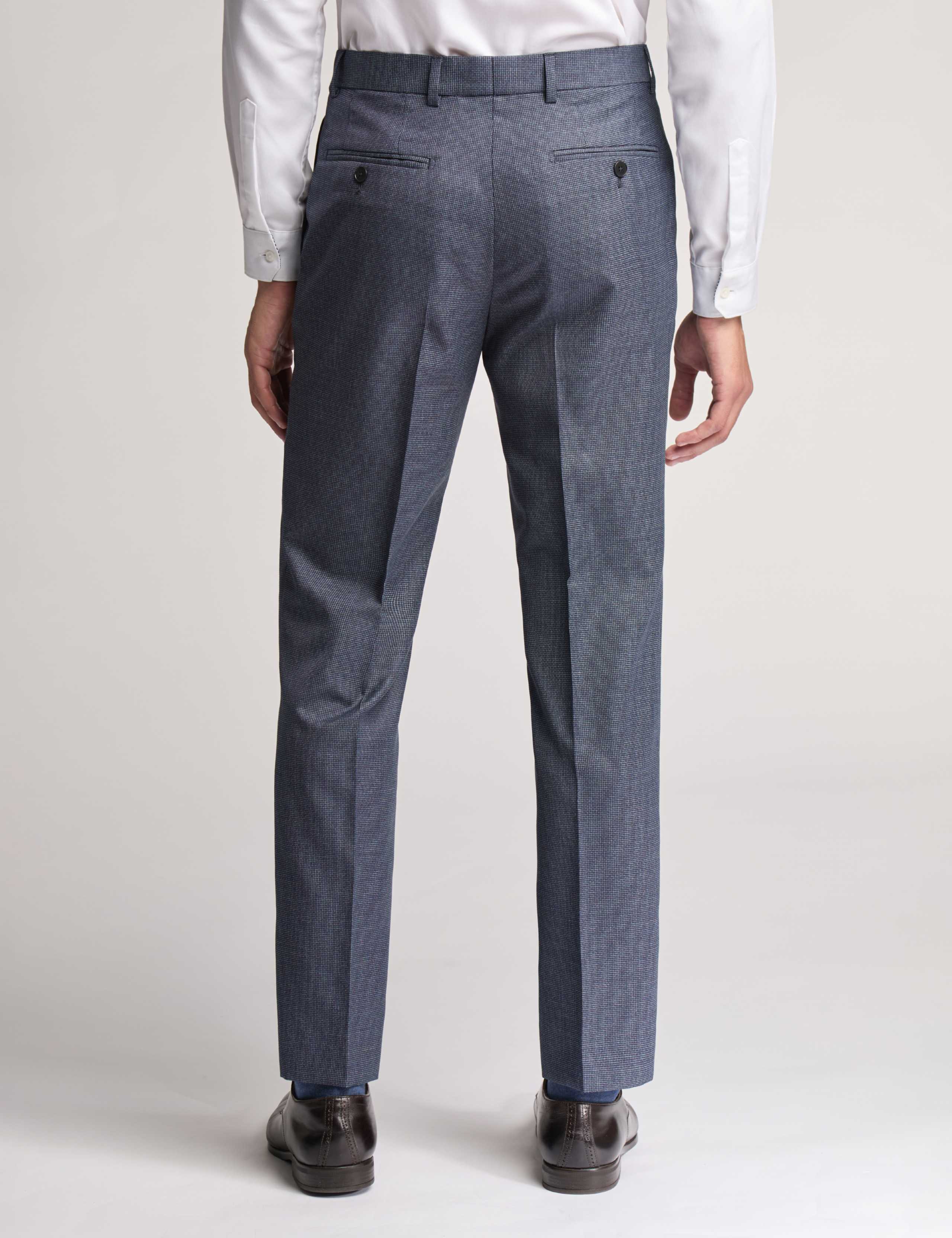 Slim Fit Wool Rich Textured Puppytooth Trousers 2 of 3