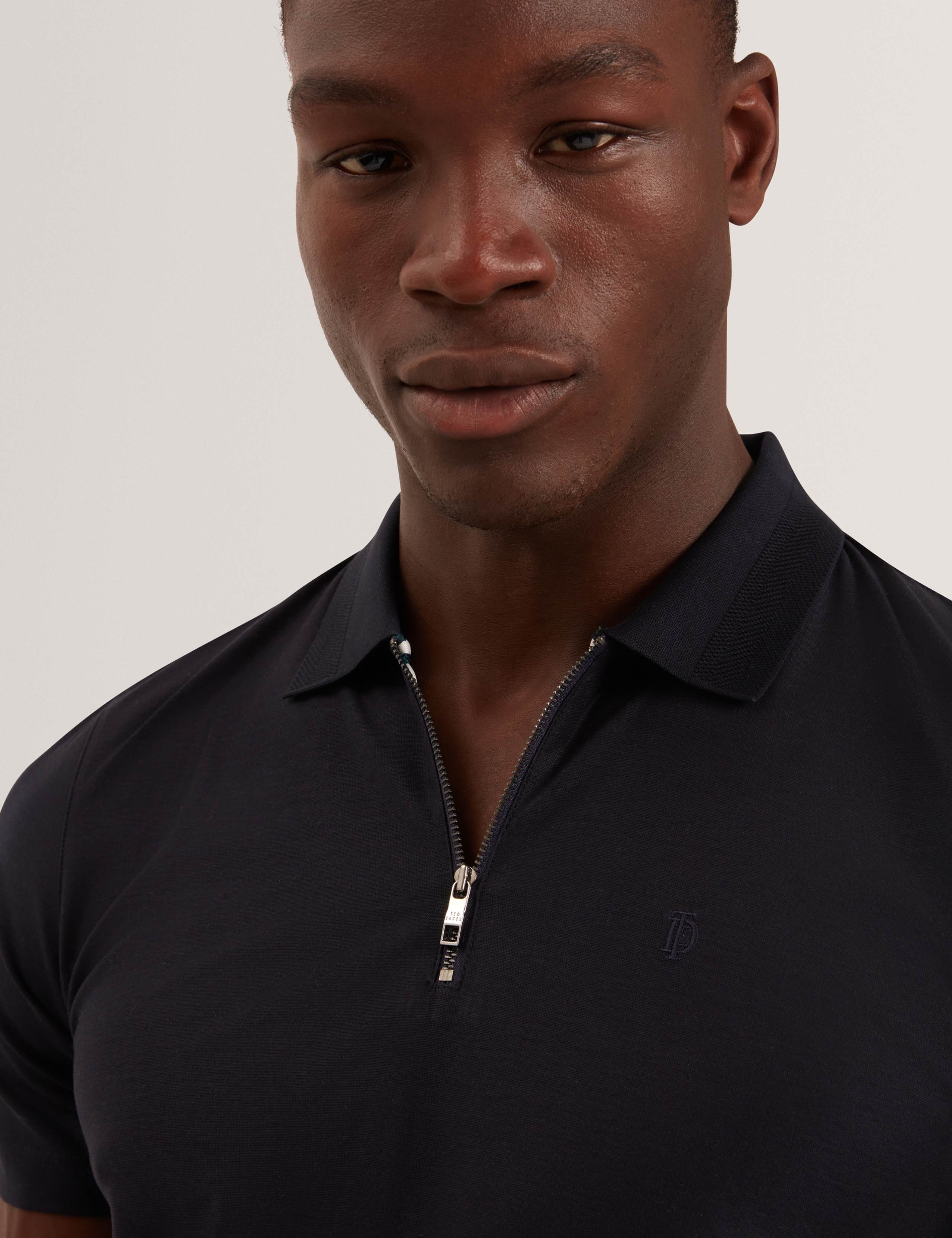 Pure Cotton Half Zip Polo Shirt 4 of 6