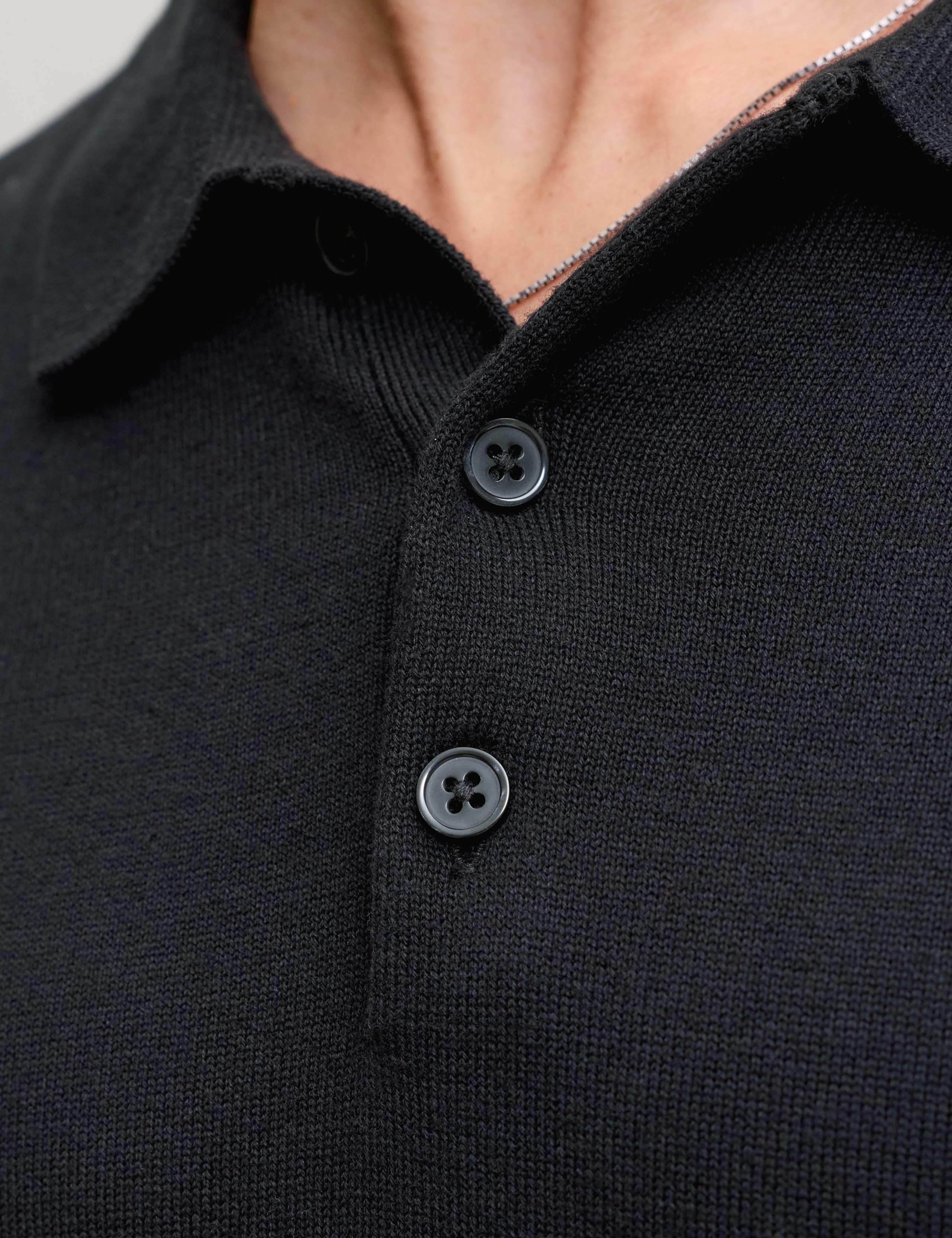 Pure Cotton Knitted Long Sleeve Polo Shirts 4 of 6