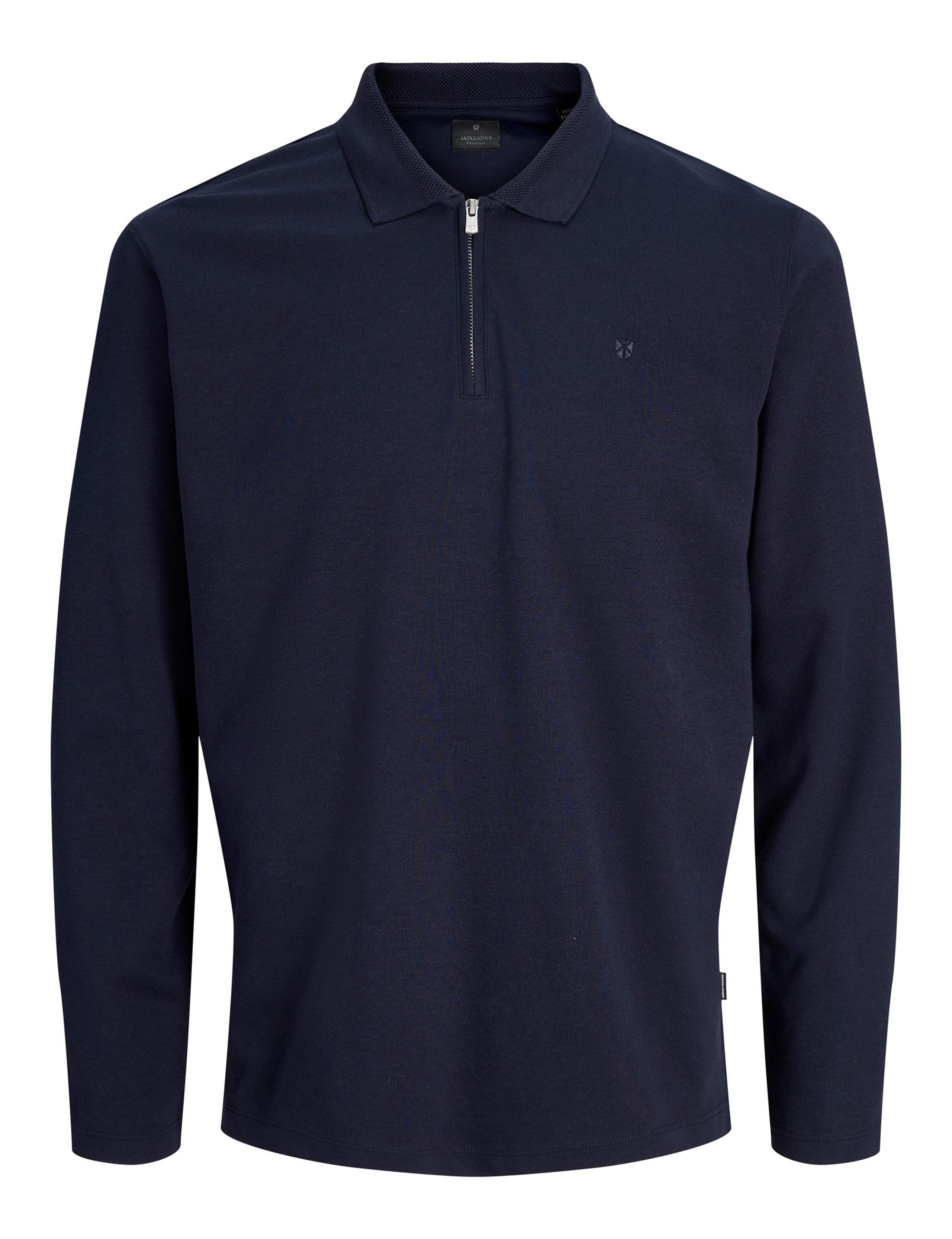 Cotton Blend Half Zip Long Sleeve Polo Shirt 5 of 7