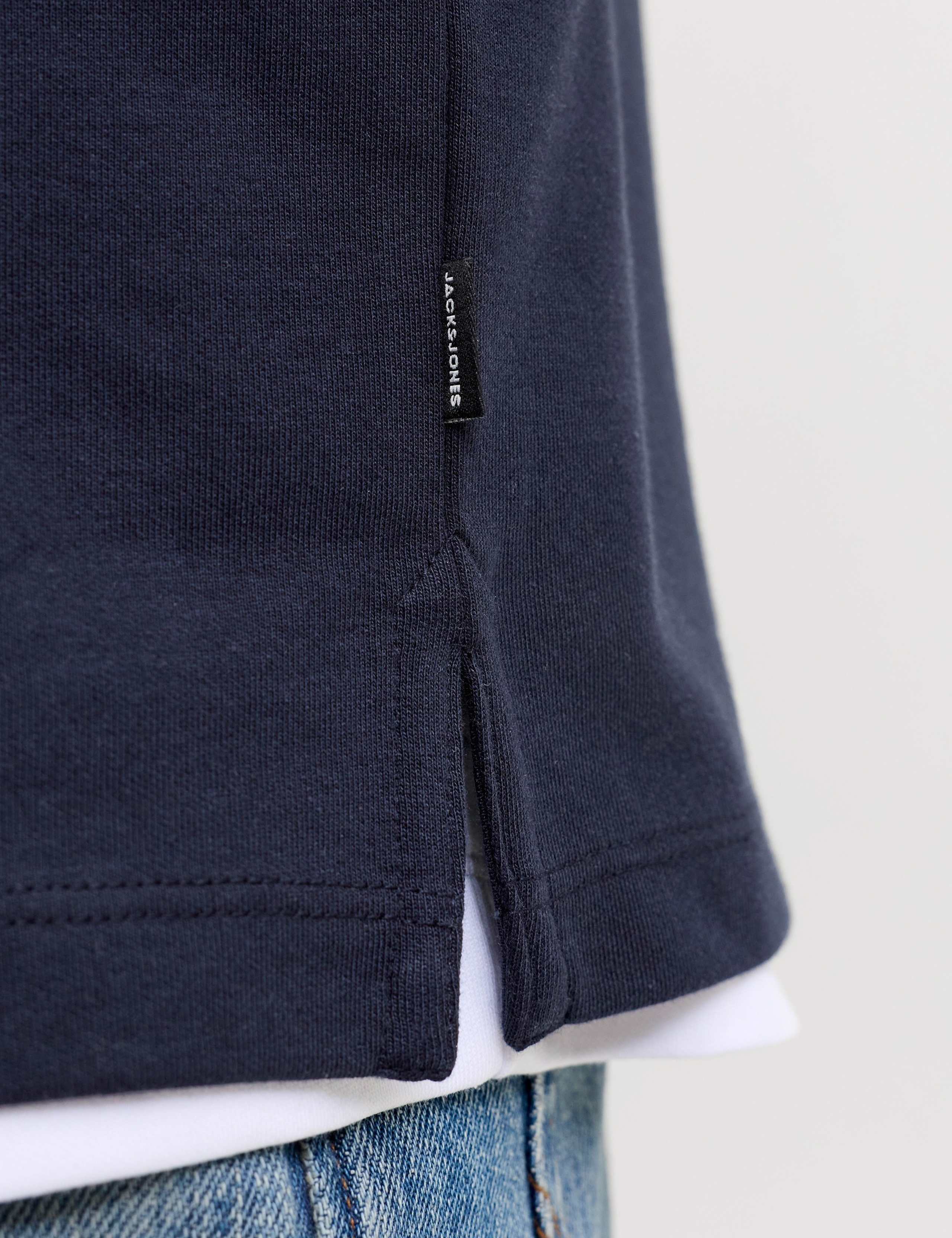Cotton Blend Half Zip Long Sleeve Polo Shirt 7 of 7