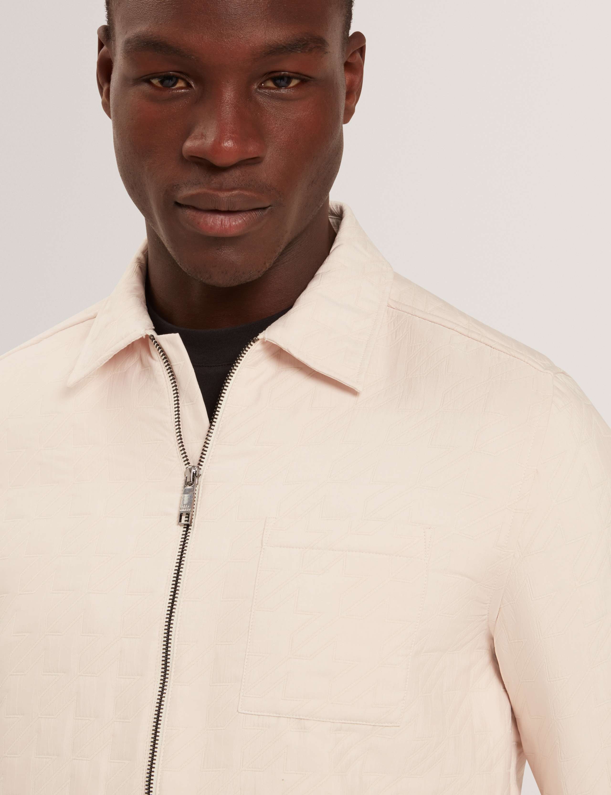 Regular Fit Jacquard Zip Up Overshirt 6 of 6