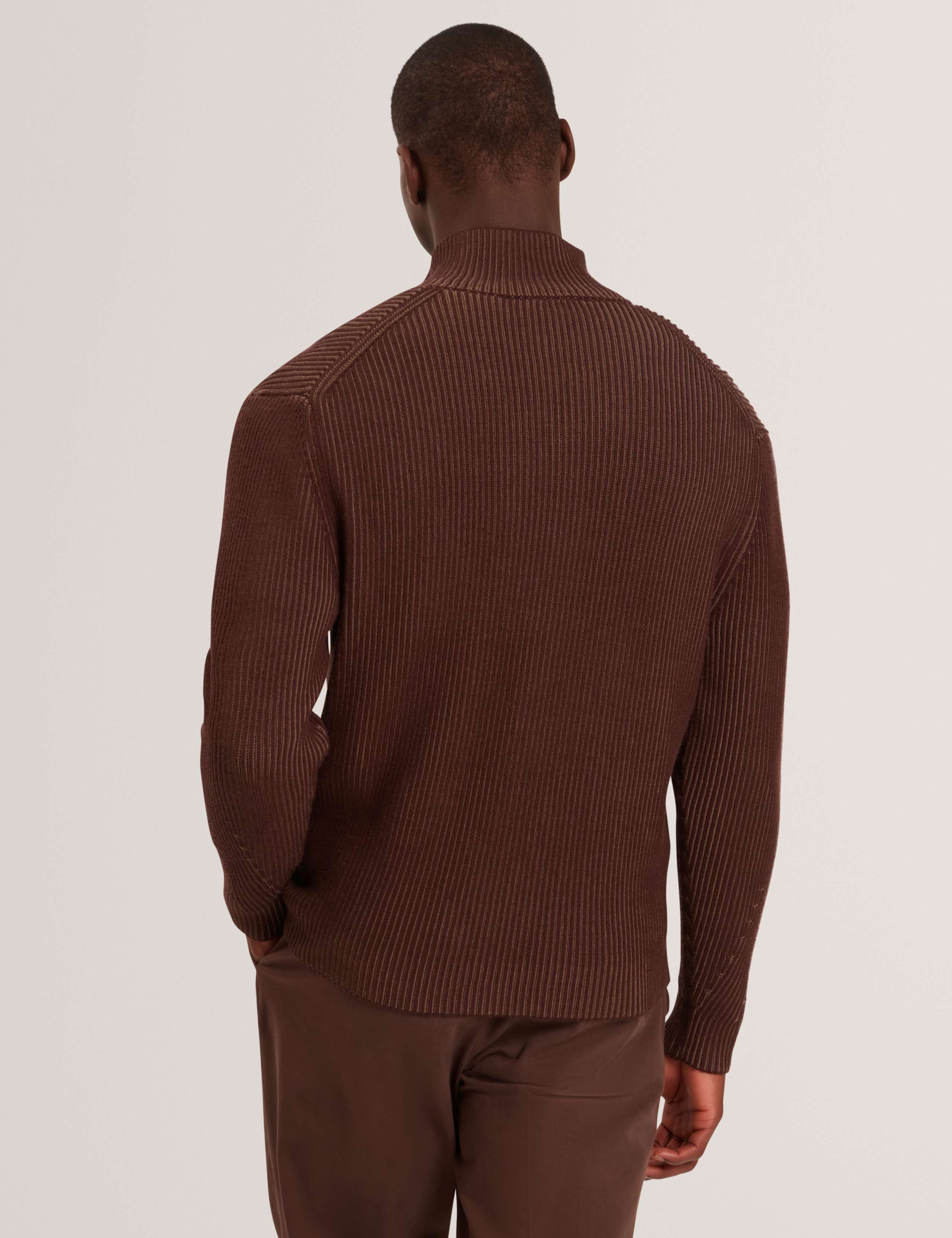 Textured Funnel Neck Knitted Jacket 6 of 7