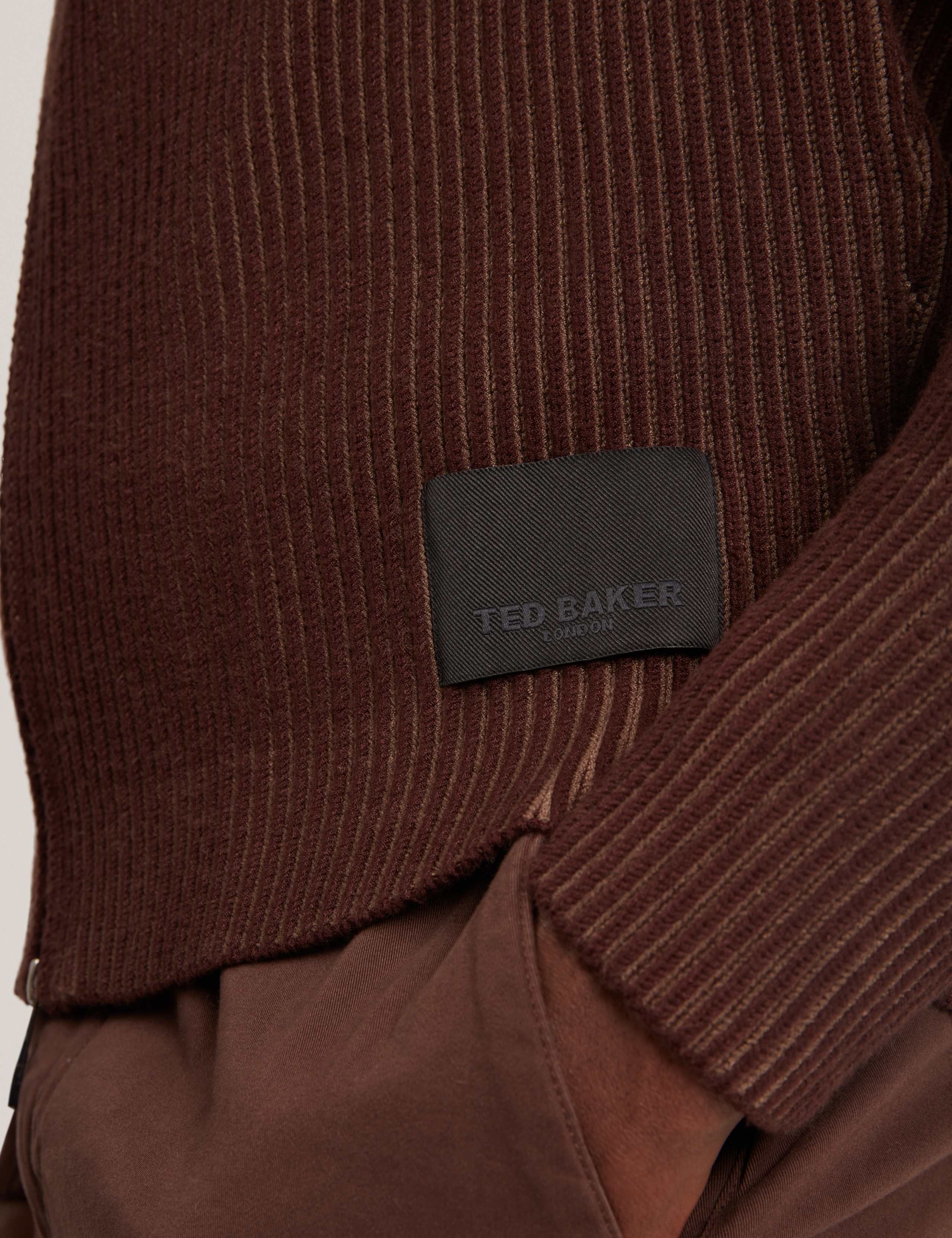 Textured Funnel Neck Knitted Jacket 7 of 7