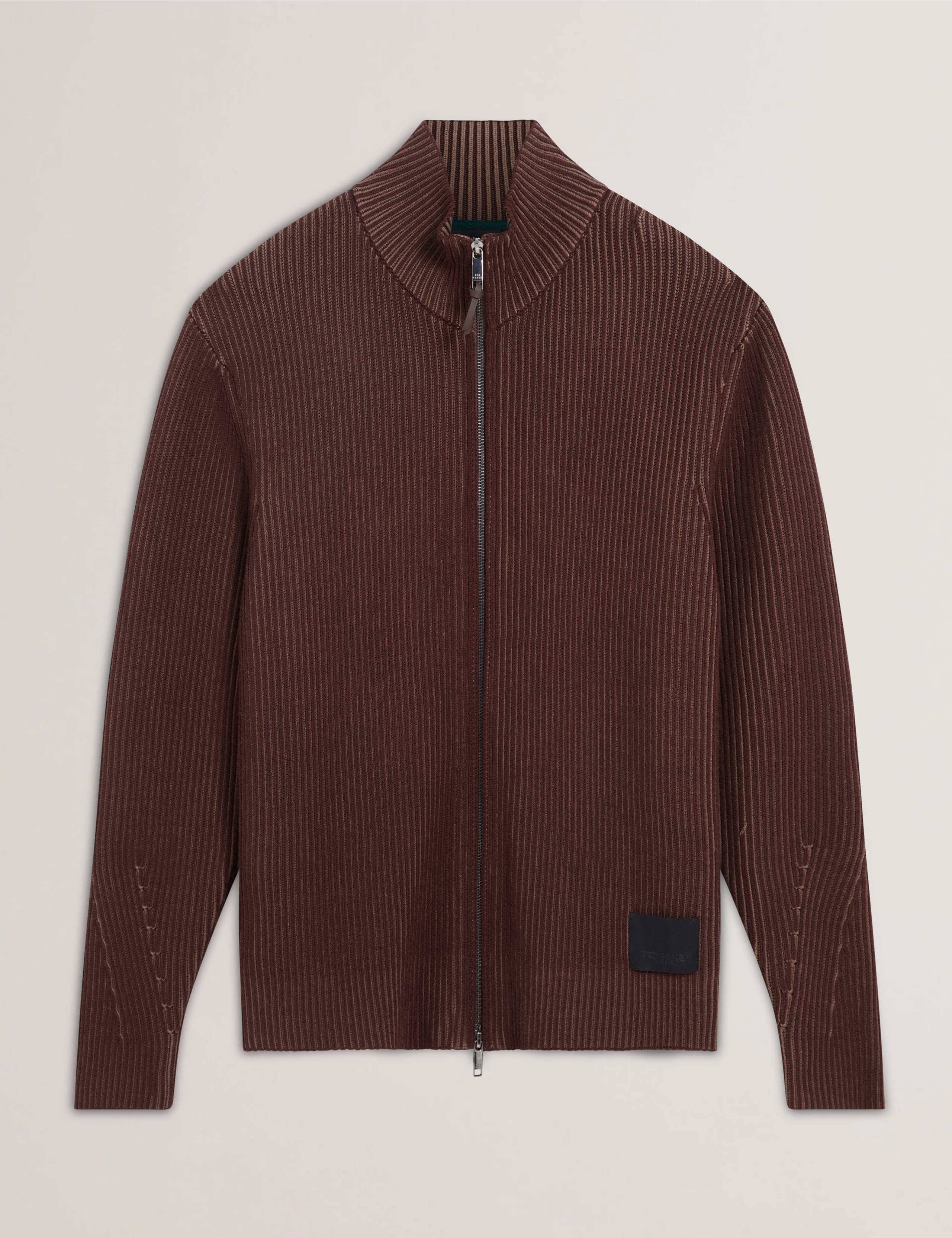 Textured Funnel Neck Knitted Jacket 2 of 7