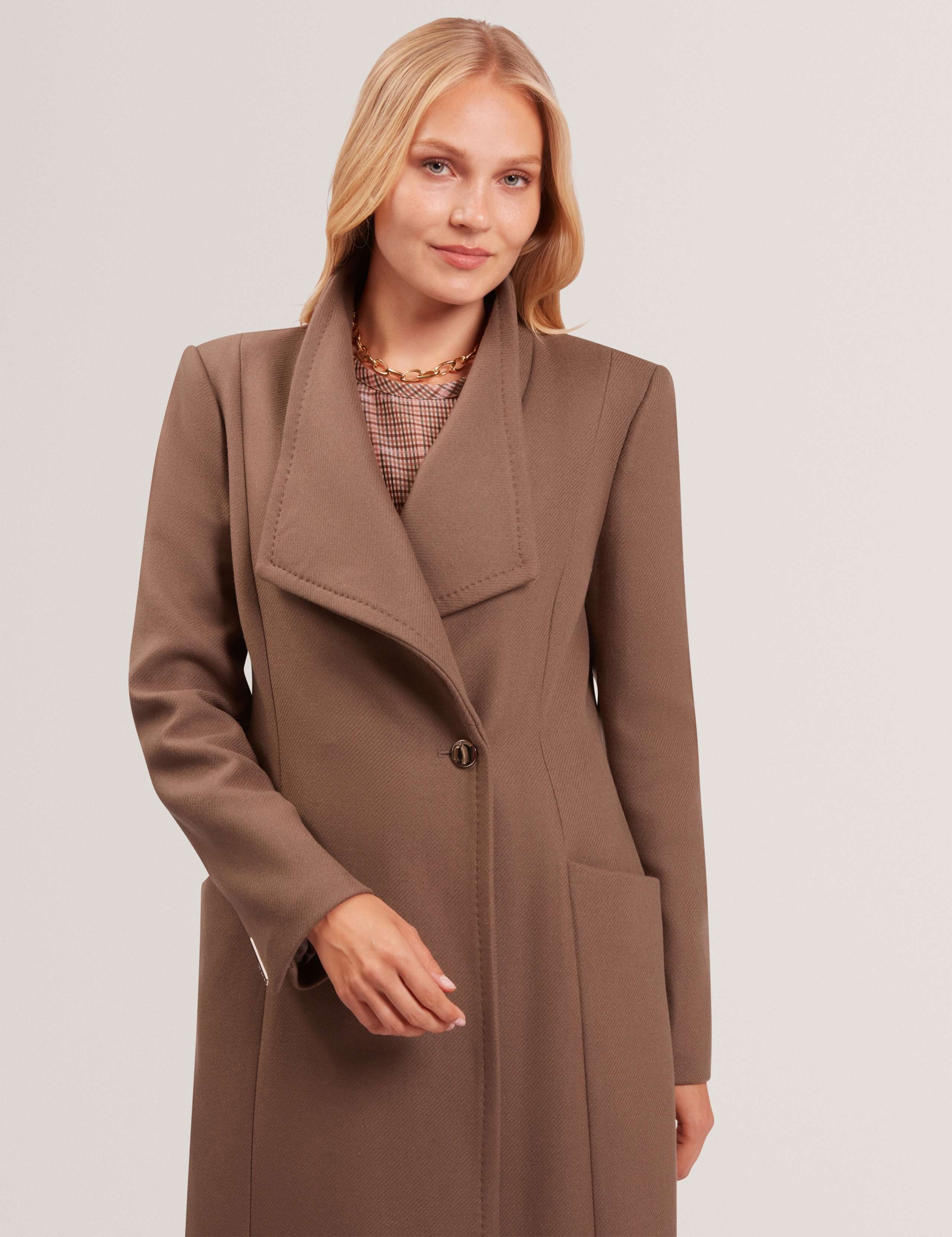 Wool Rich Collared Longline Wrap Coat 2 of 5