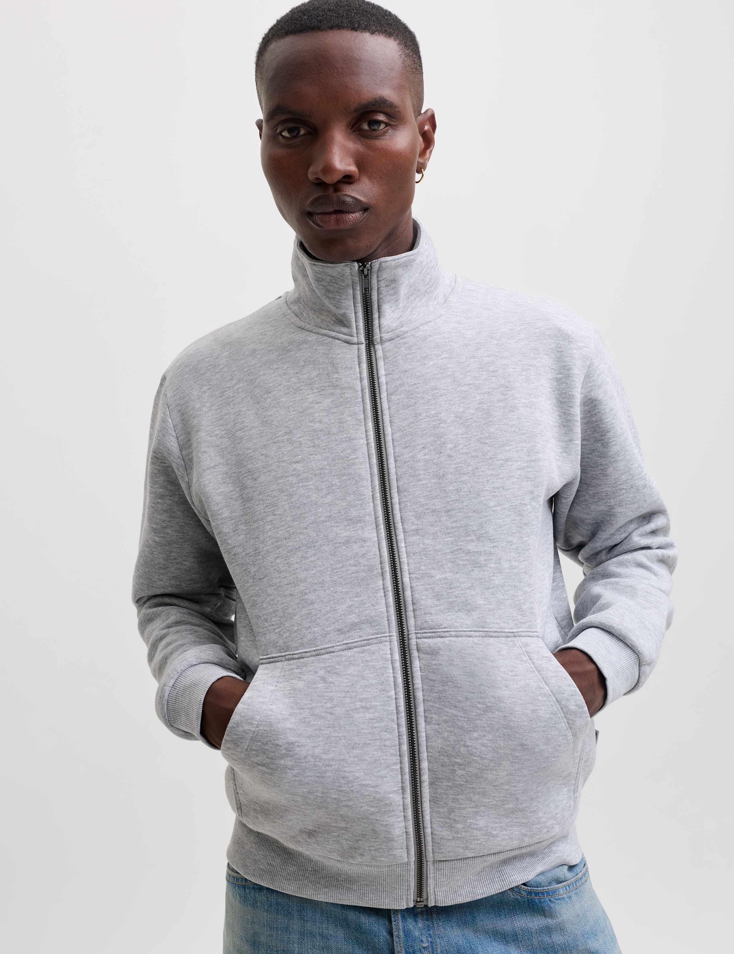 Fleece Funnel Neck Long Sleeve Sweatshirt 1 of 6