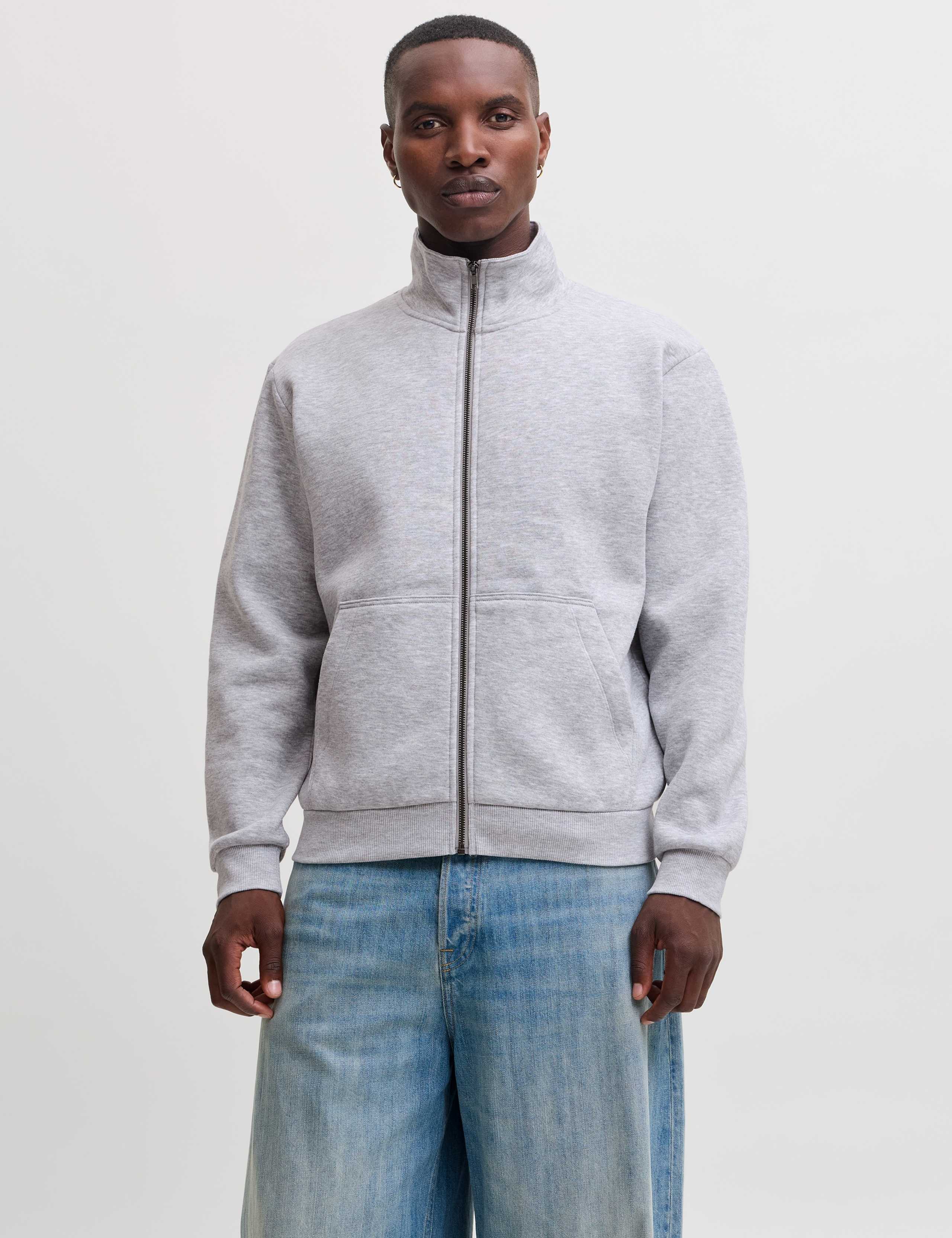 Fleece Funnel Neck Long Sleeve Sweatshirt 3 of 6