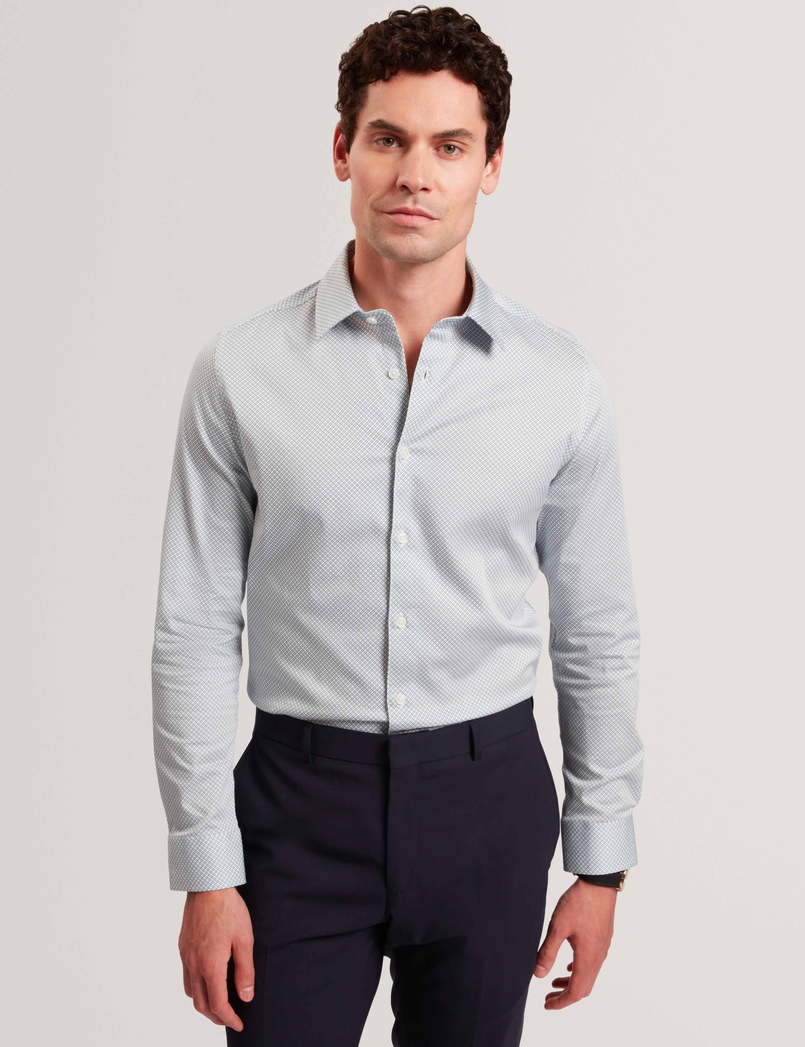 Regular Fit Cotton Rich Geometric Luxury Shirt 1 of 7