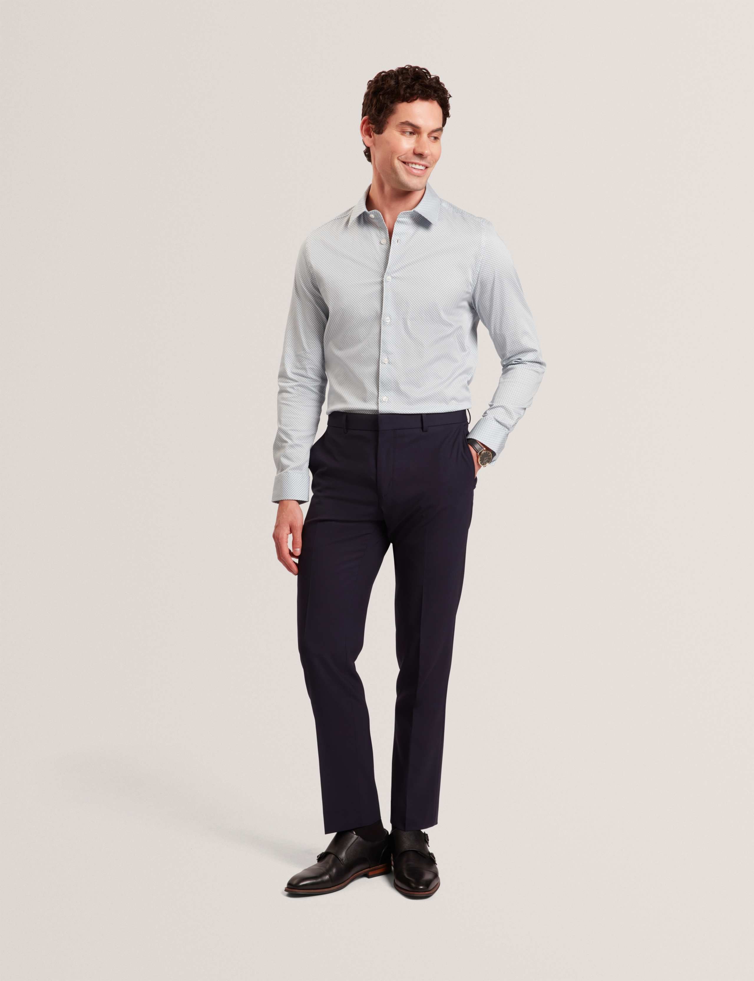 Regular Fit Cotton Rich Geometric Luxury Shirt 3 of 7