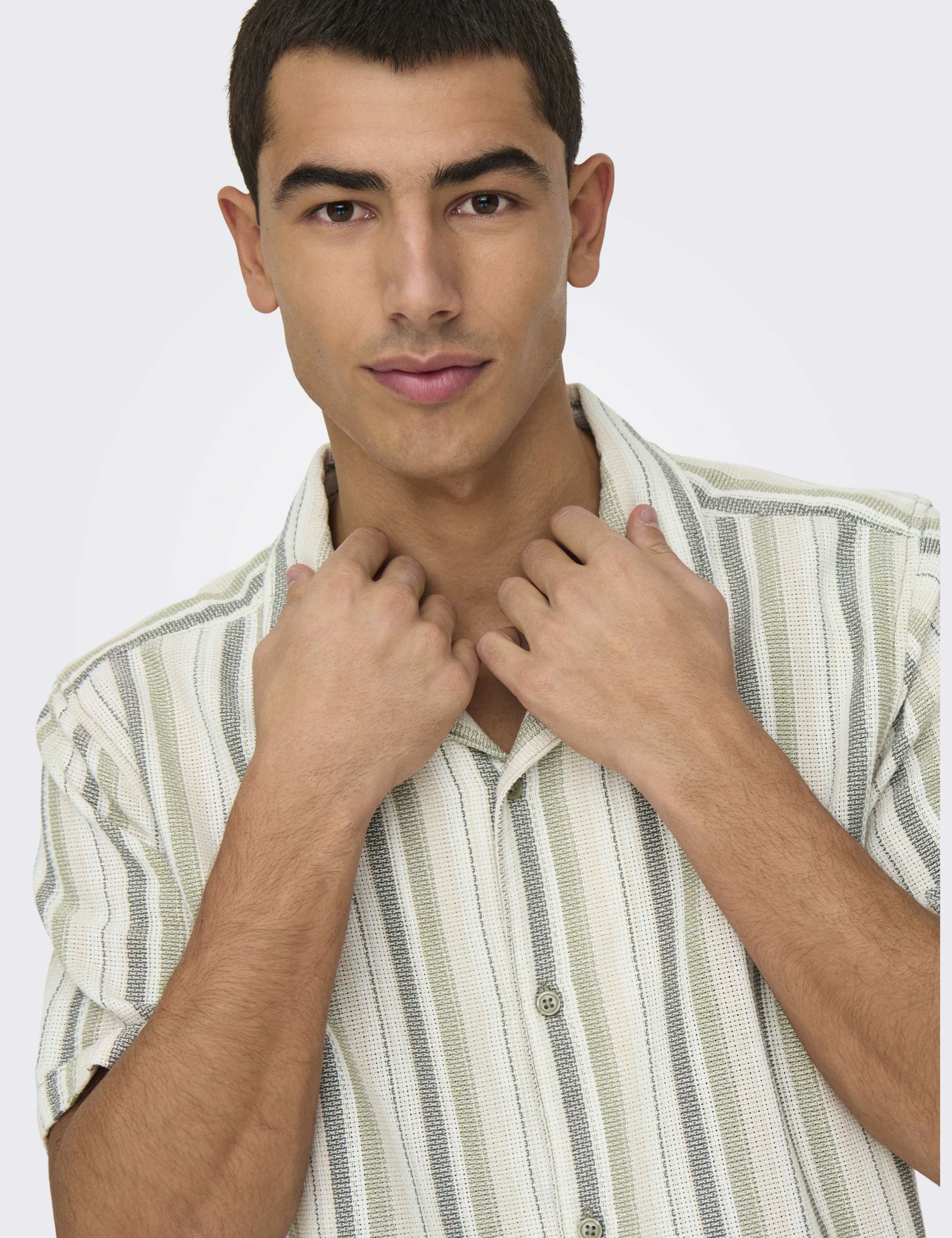 Cotton Rich Striped Textured Shirt 5 of 6