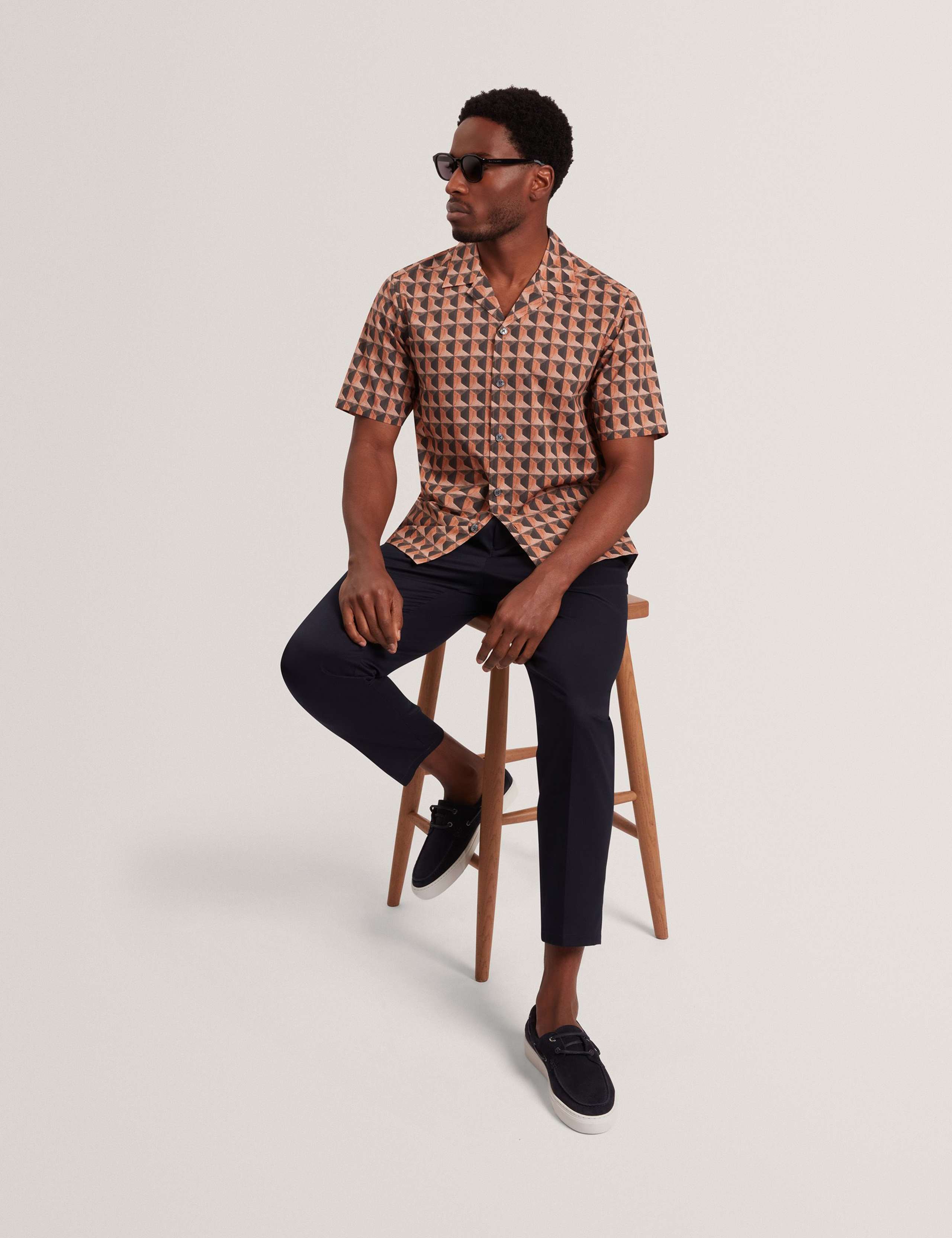 Pure Cotton Geometric Print Shirt 3 of 7