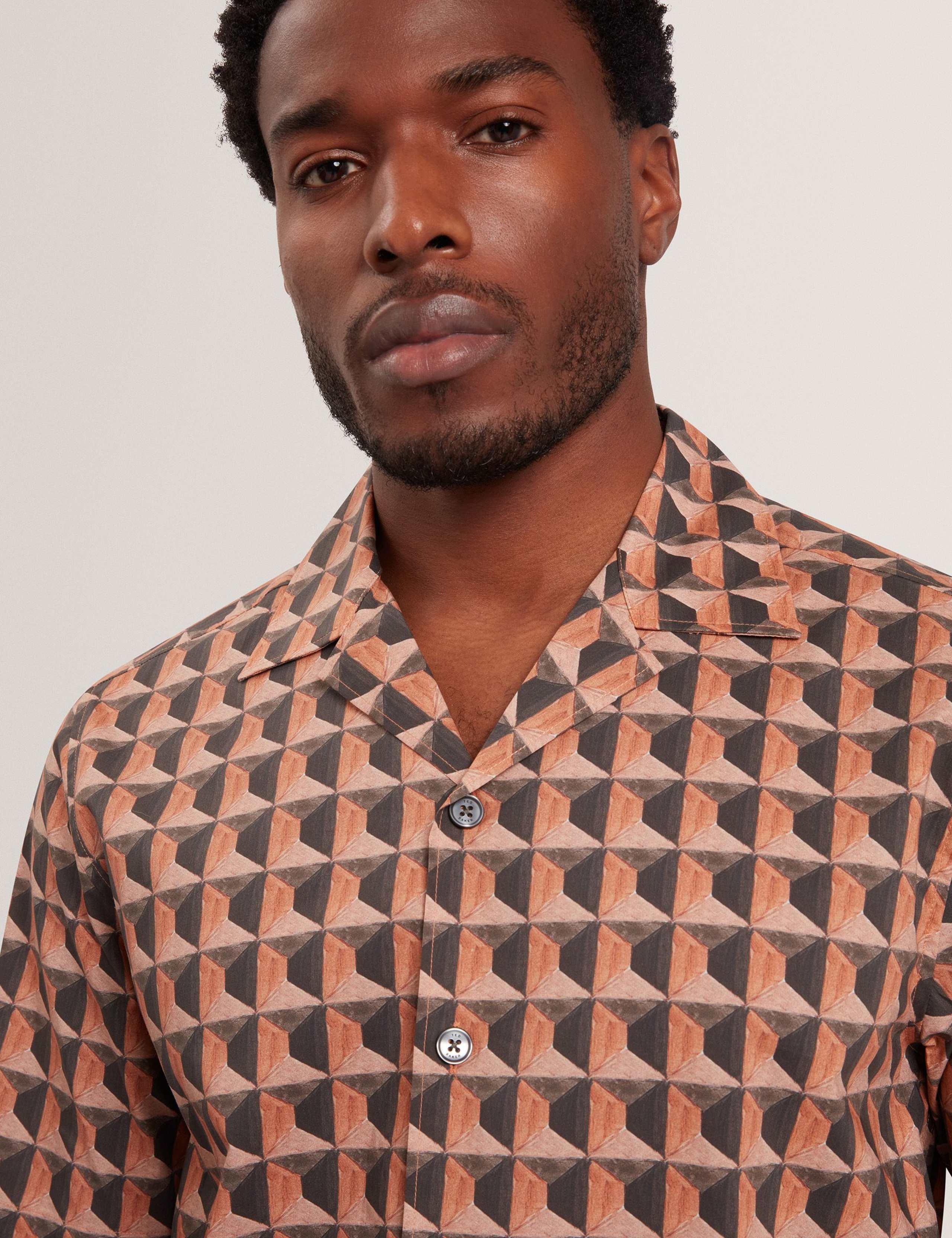Pure Cotton Geometric Print Shirt 4 of 7