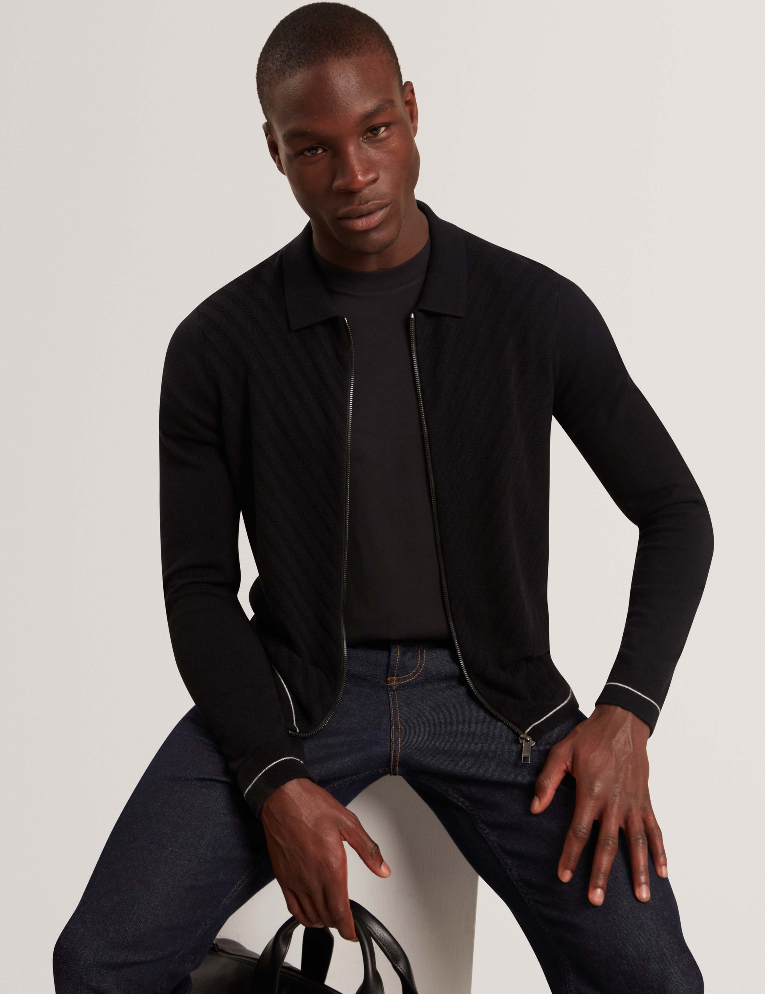 Cotton Rich Textured Knitted Jacket 7 of 7