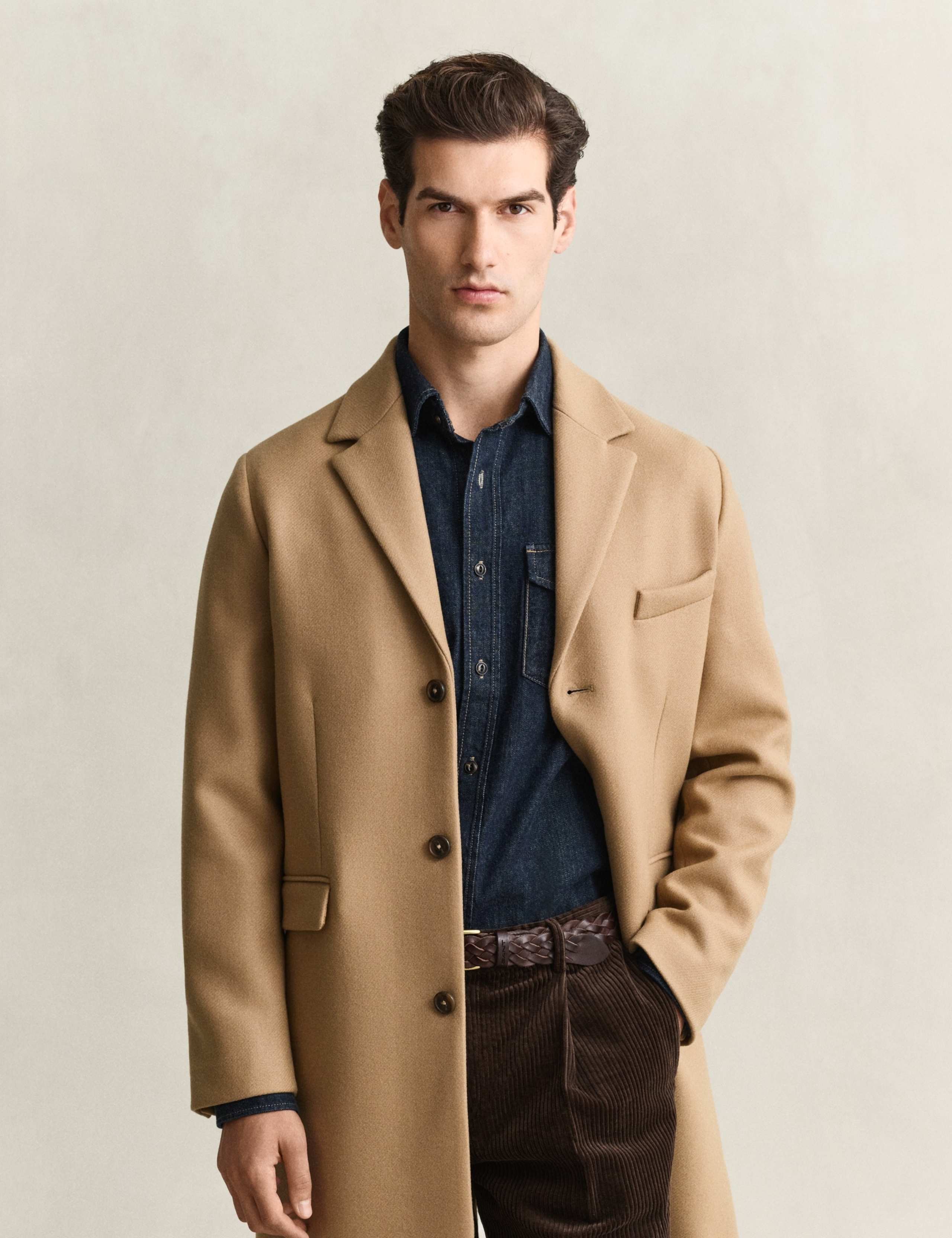 Wool Rich Single Breasted Coat 4 of 7