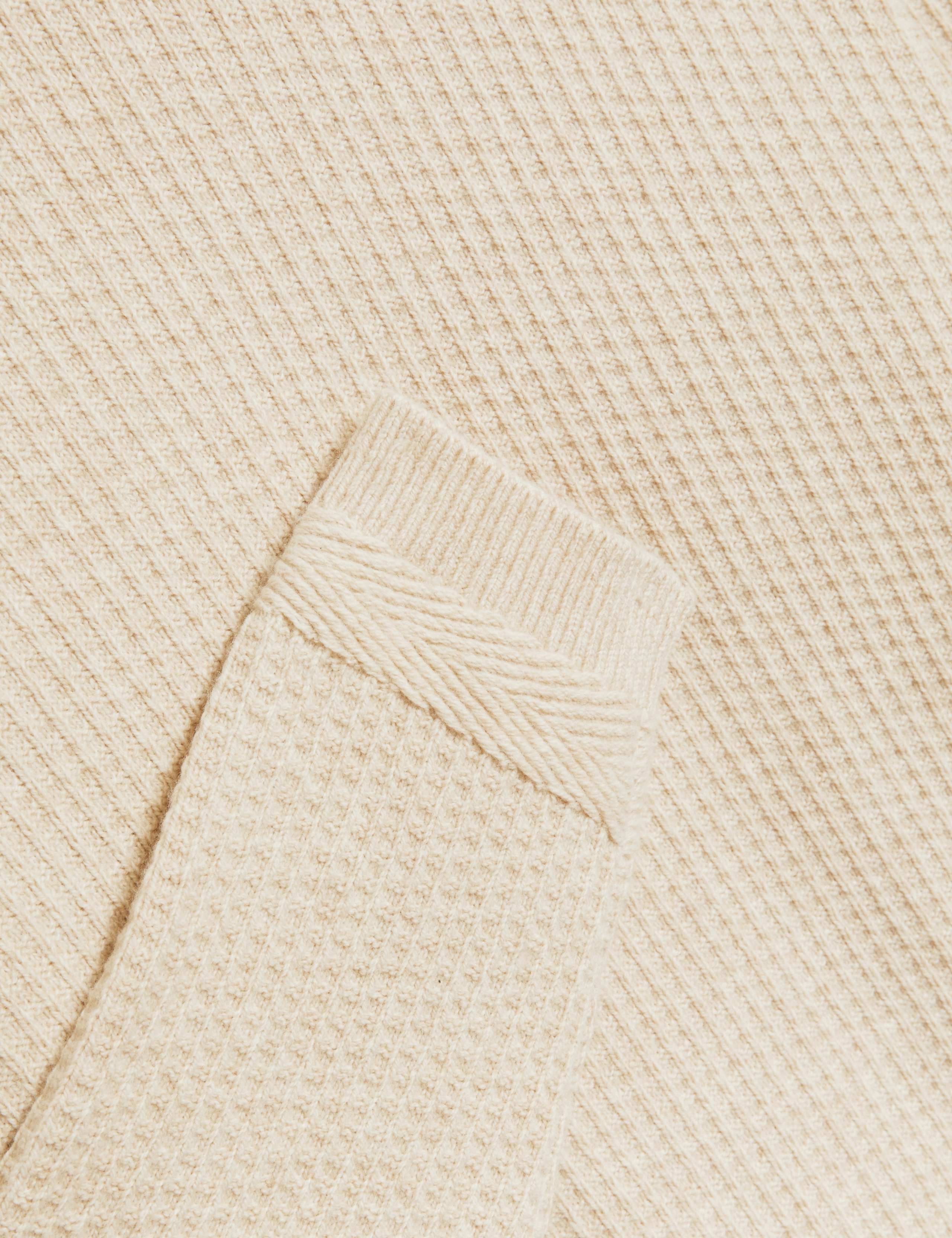 Cotton Blend Textured Crew Neck Jumper 4 of 6