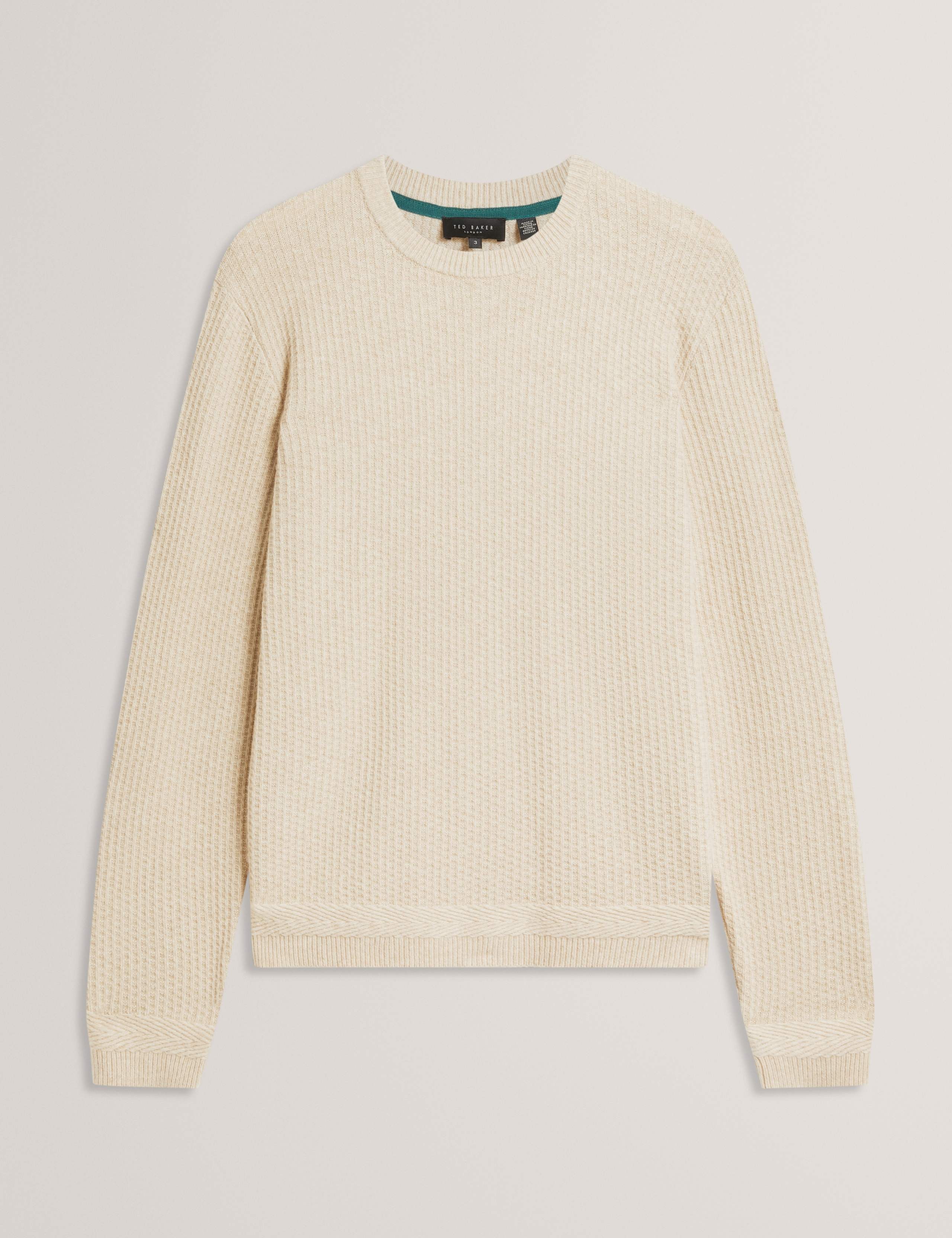 Cotton Blend Textured Crew Neck Jumper 2 of 6