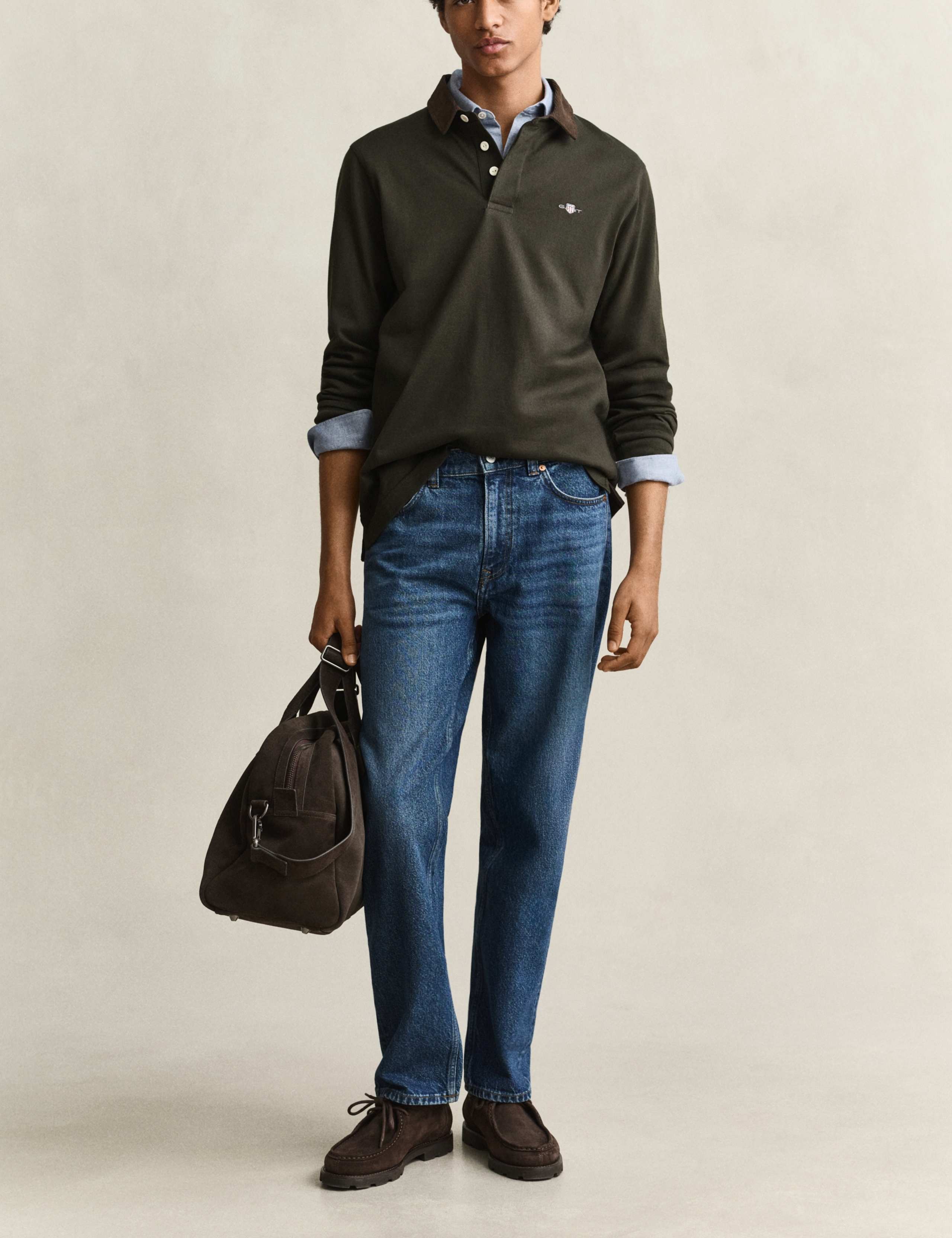 Pure Cotton Corduroy Collar Rugby Shirt 3 of 6