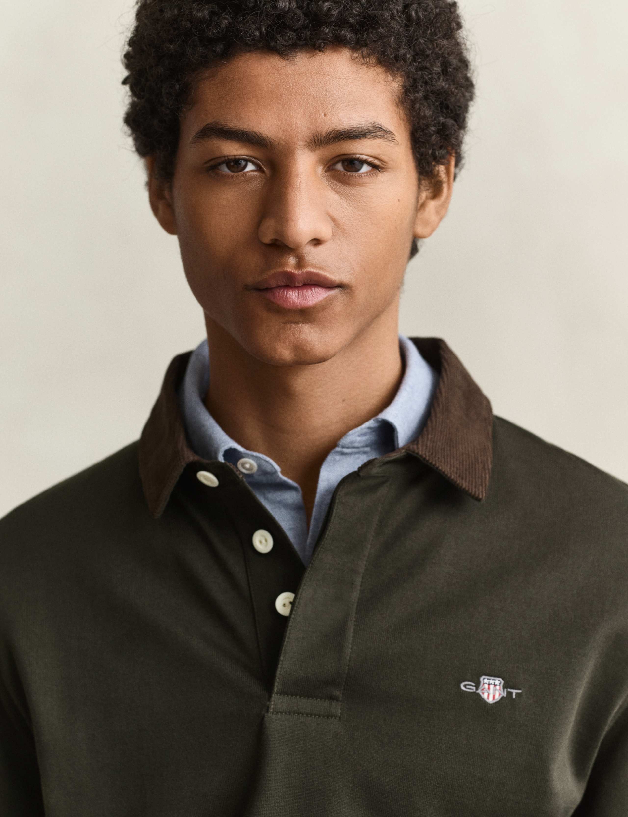Pure Cotton Corduroy Collar Rugby Shirt 5 of 6