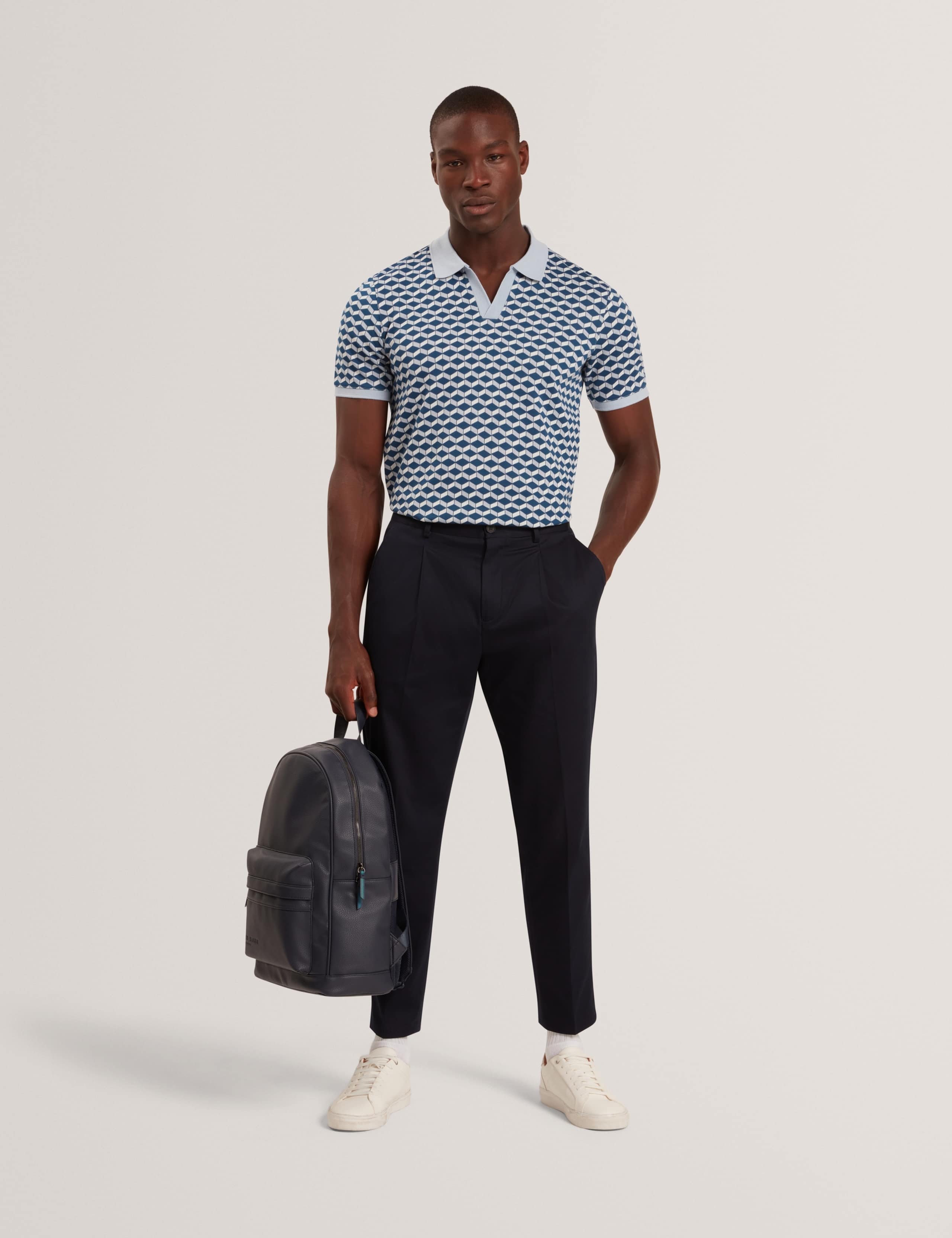 Geometric Jacquard Polo Shirt 3 of 7