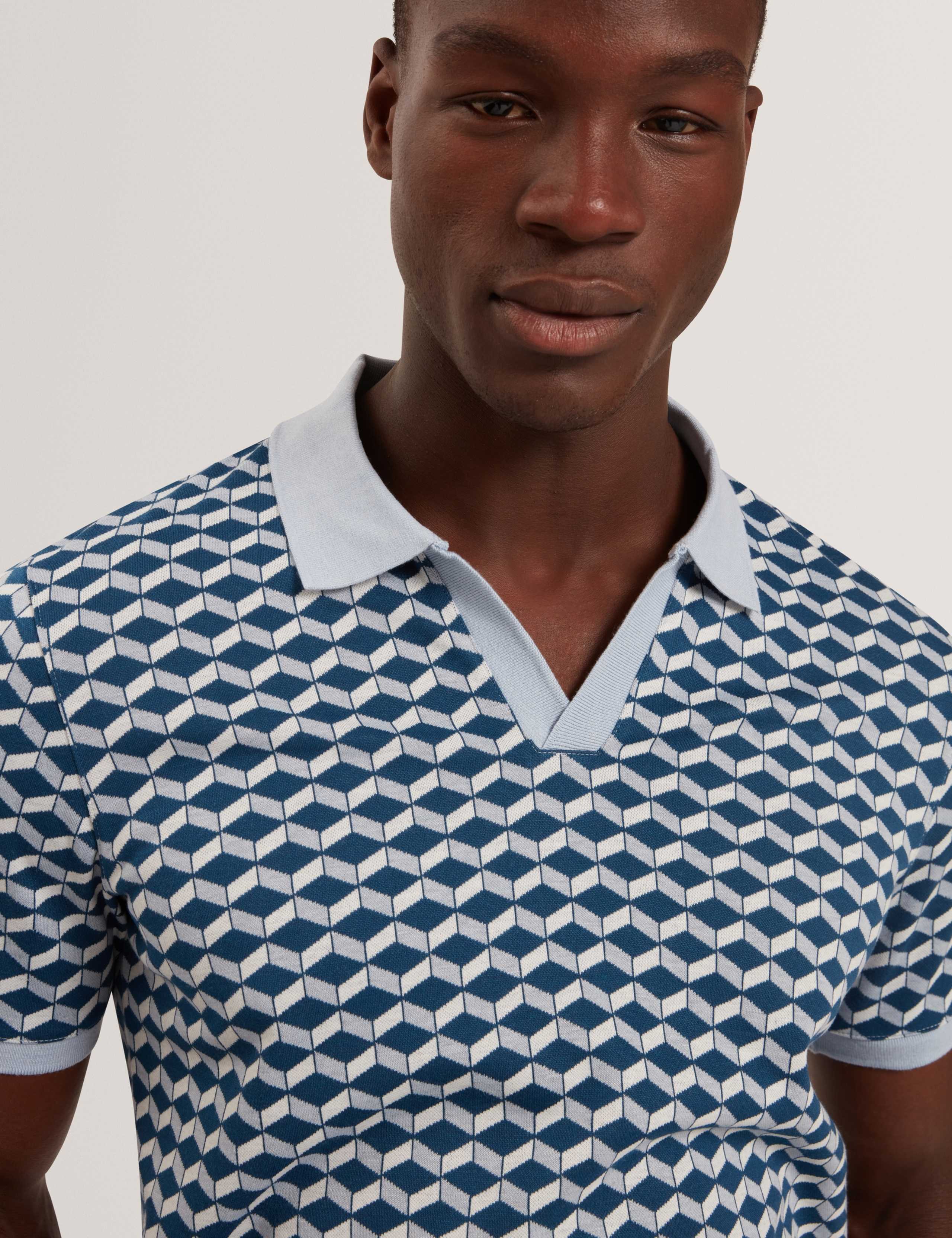 Geometric Jacquard Polo Shirt 4 of 7