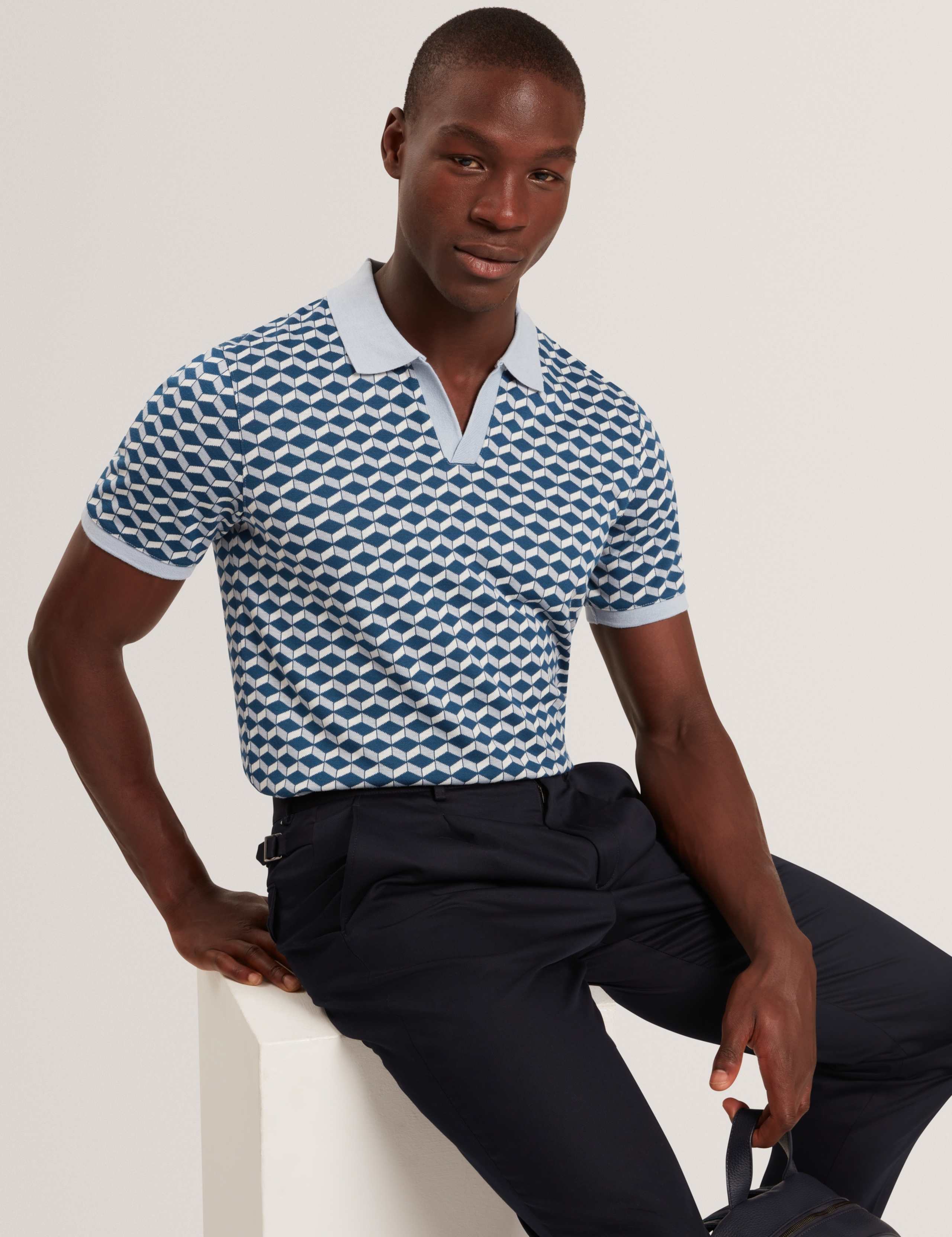 Geometric Jacquard Polo Shirt 7 of 7